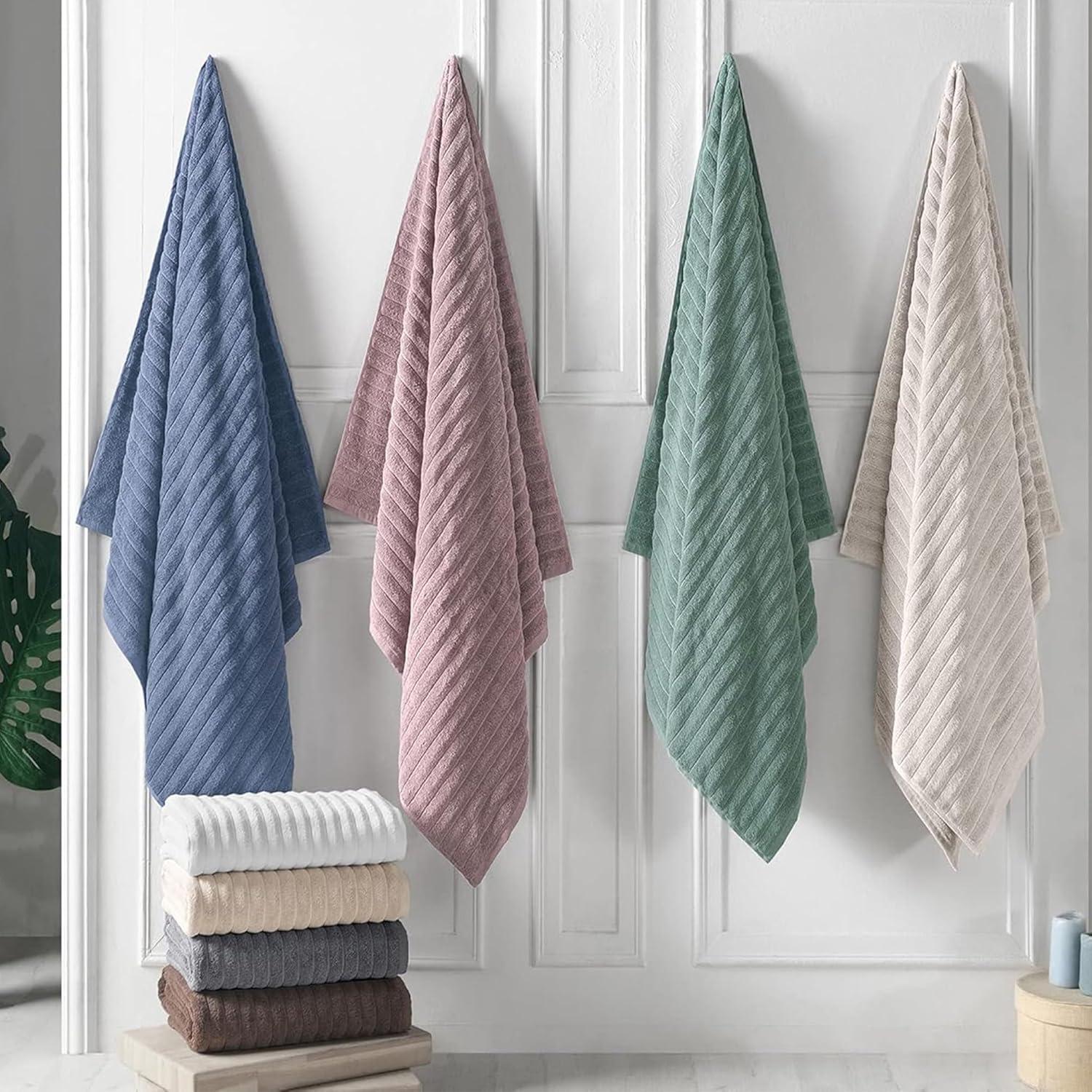 Classic Turkish Towel s Cotton Bath Sheets Set & Oversized Ribbed Towels, Ultra-Soft & Absorbent & Set of 3 - 40x65 Royal Blue