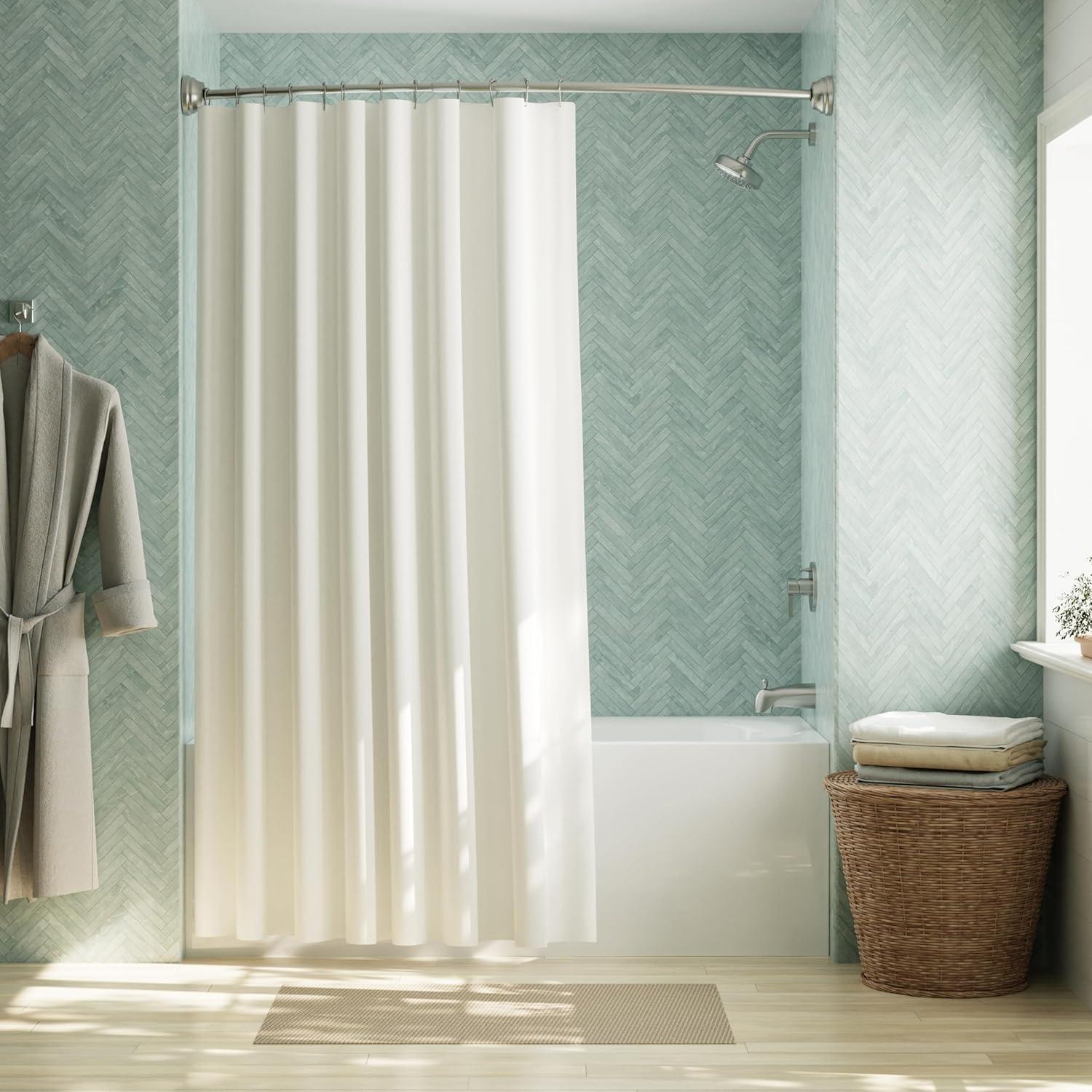 Water Repellent Fabric Shower Curtain Liner, White - Zenna Home