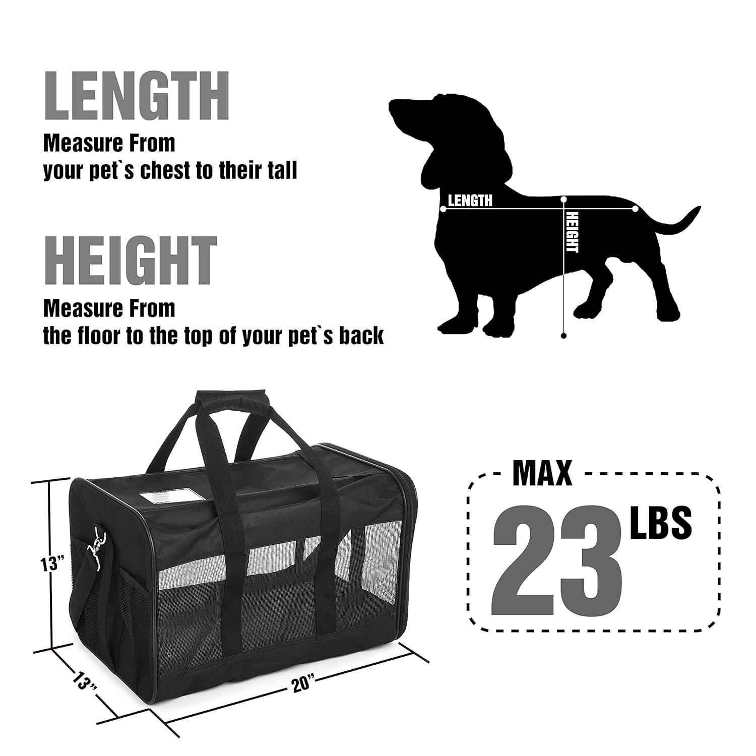 HITCH ScratchMe Pet Travel Carrier Soft Sided Portable Bag for Cats, Small Dogs, Kittens or Puppies, Collapsible, Durable, Airline Approved, Carry Your Pet with You Safely and Comfortably (L)
