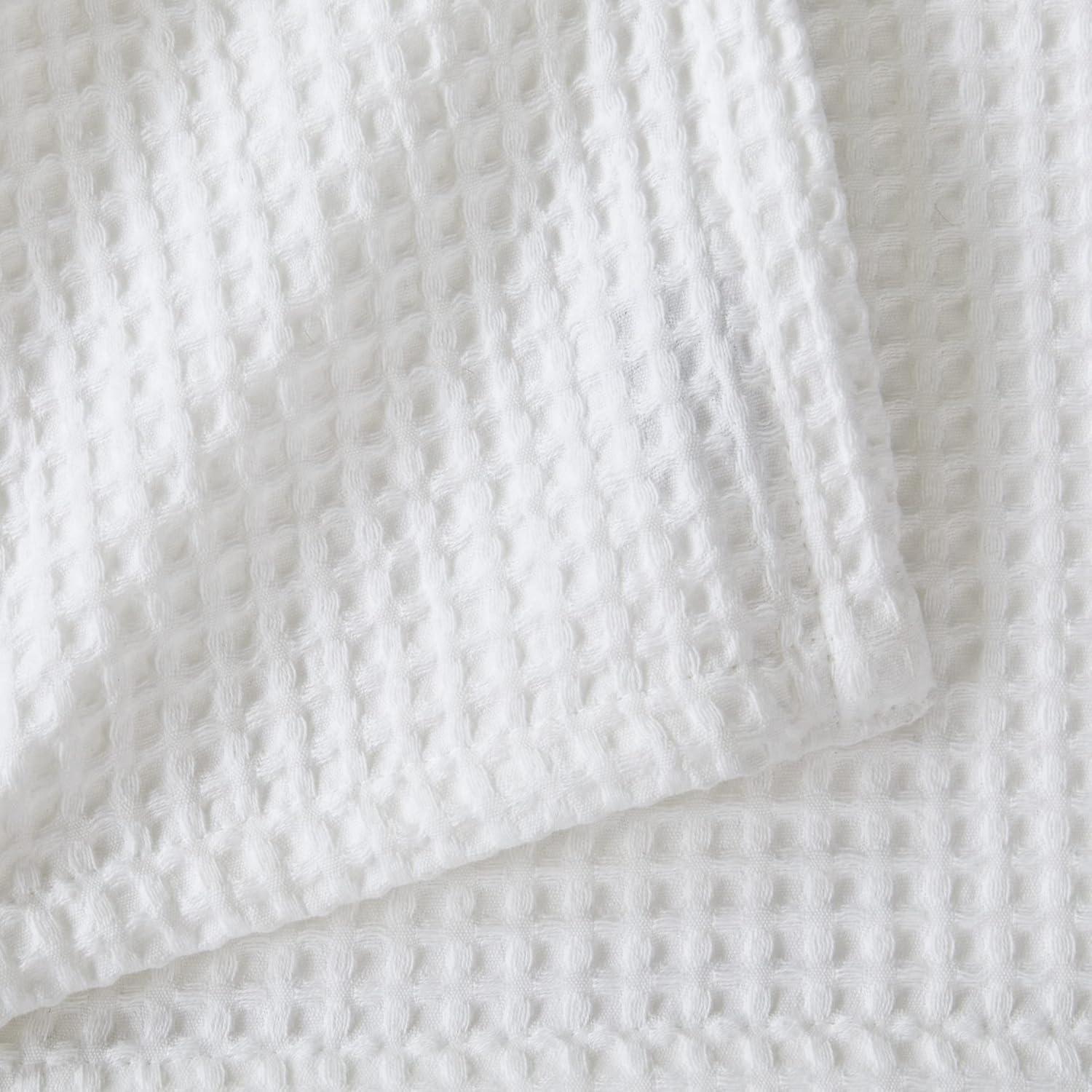 Market & Place 100% Cotton Waffle Weave Bed Blanket Full/Queen White