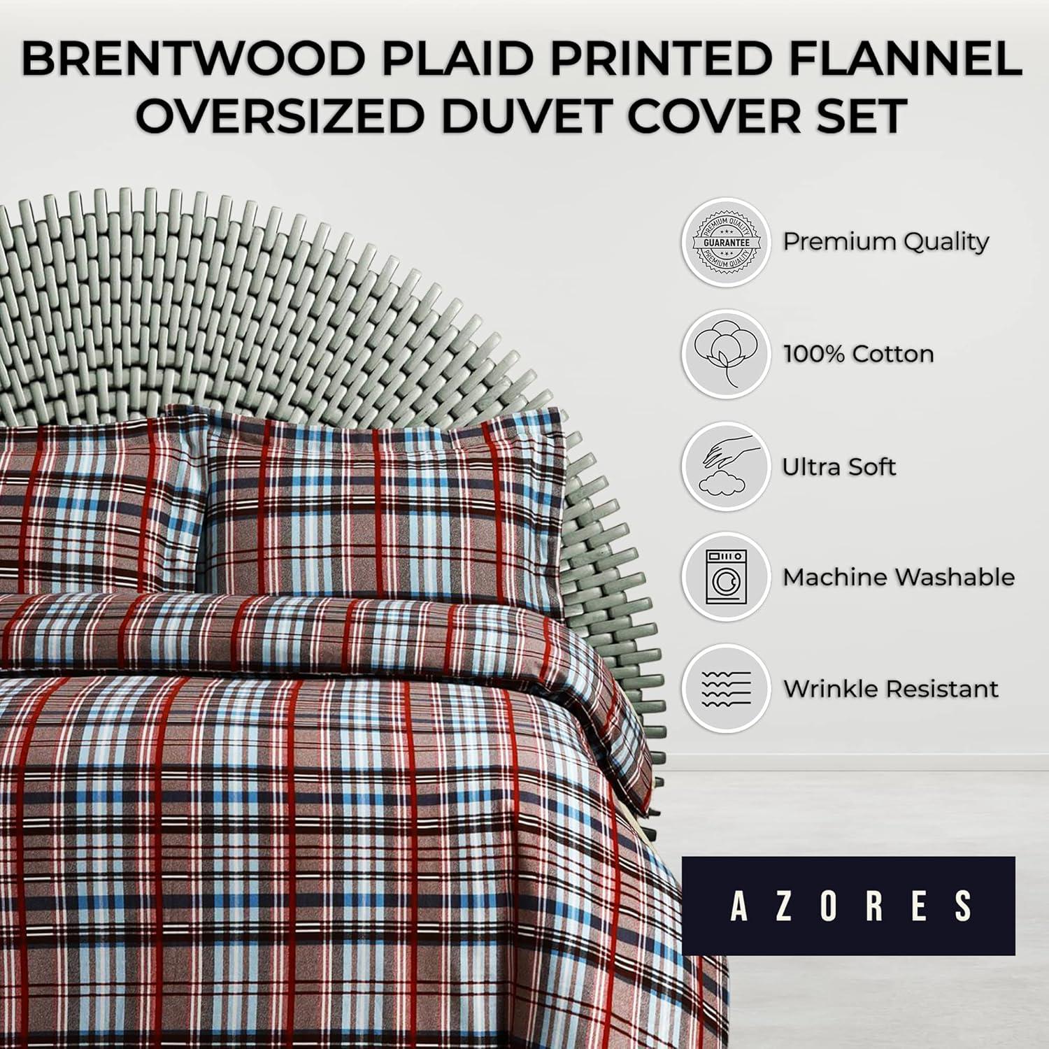 Azores Home Azores Solid Or Printed Flannel Duvets Flannel Duvet Cover Set
