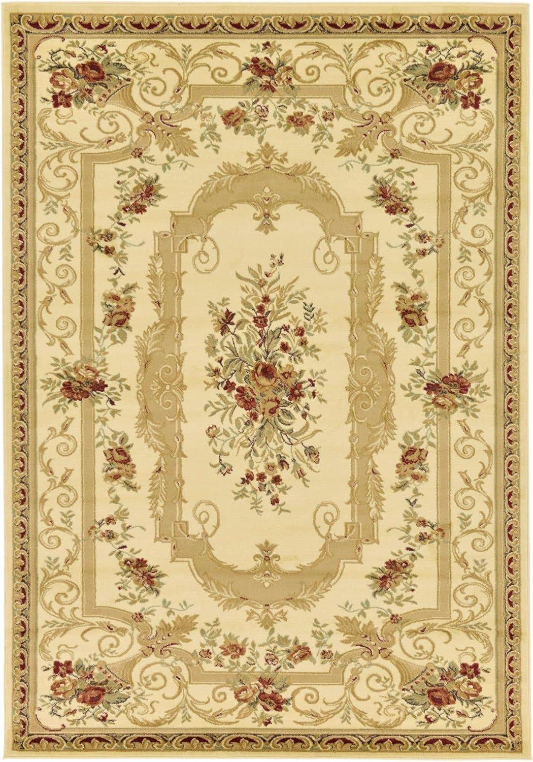 Unique Loom Versailles Collection Area Rug - Henry (7' 1" x 10' Rectangle Cream/Green)