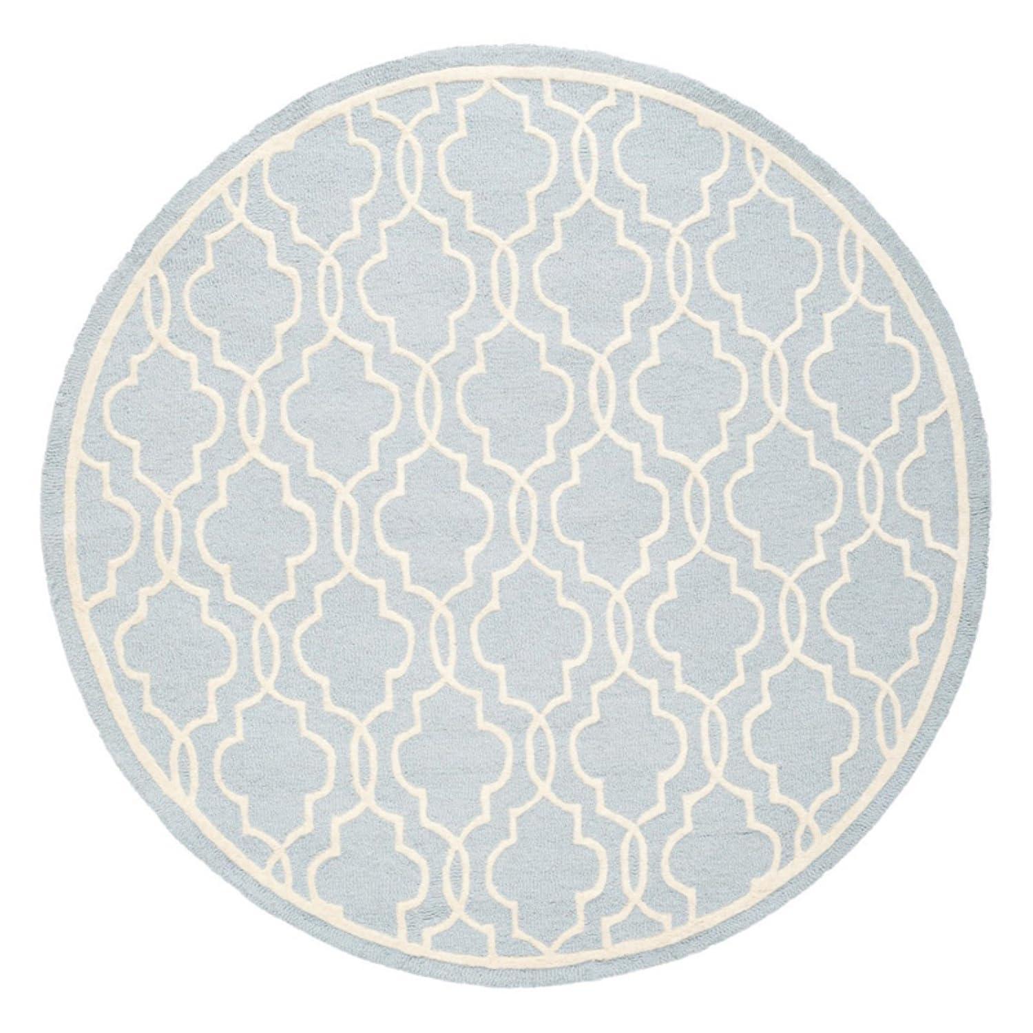 SAFAVIEH Cambridge Kyle Geometric Wool Area Rug, Navy/Ivory, 8' x 10'