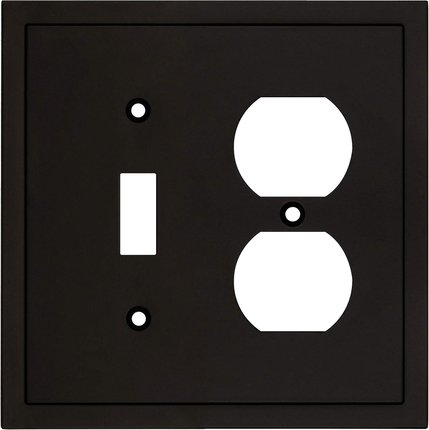 Matte Black Zinc Alloy Single Toggle Duplex Wall Plate