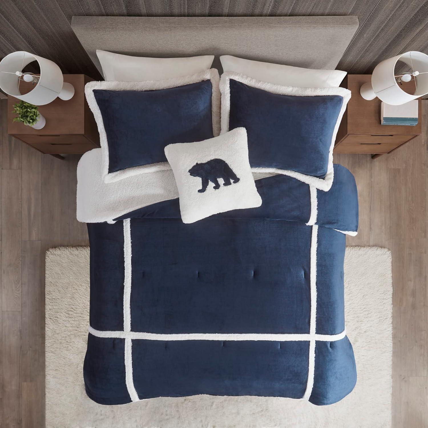 Woolrich King Orlen Plush to Faux Shearling Comforter Set