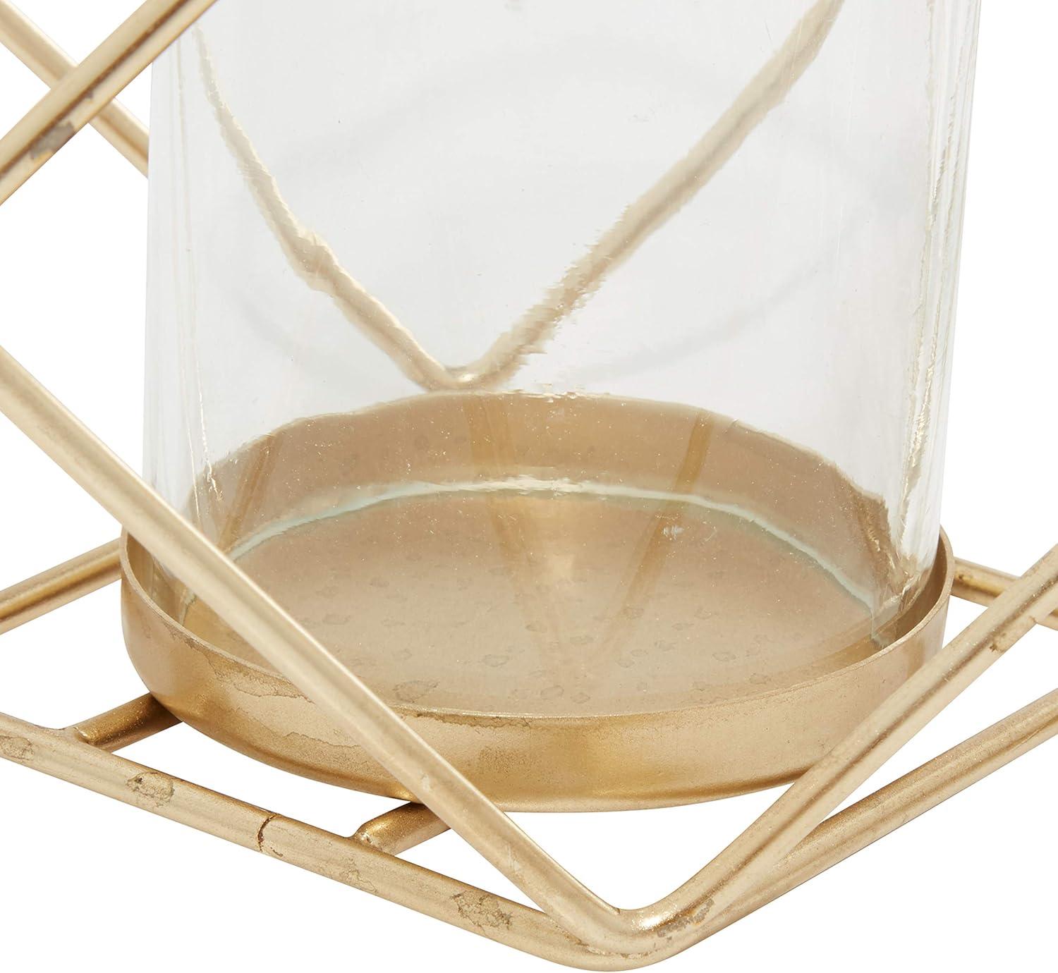 22" x 6" Round Glass Pillar Candle Holder Black - Olivia & May: Elegant Mantel Decor, 5-Unit Tray
