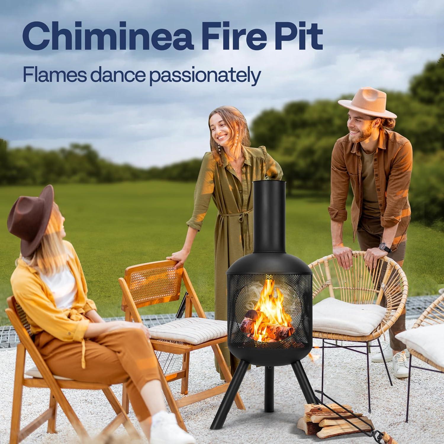 Romn 46.7'' H Steel Outdoor Chiminea