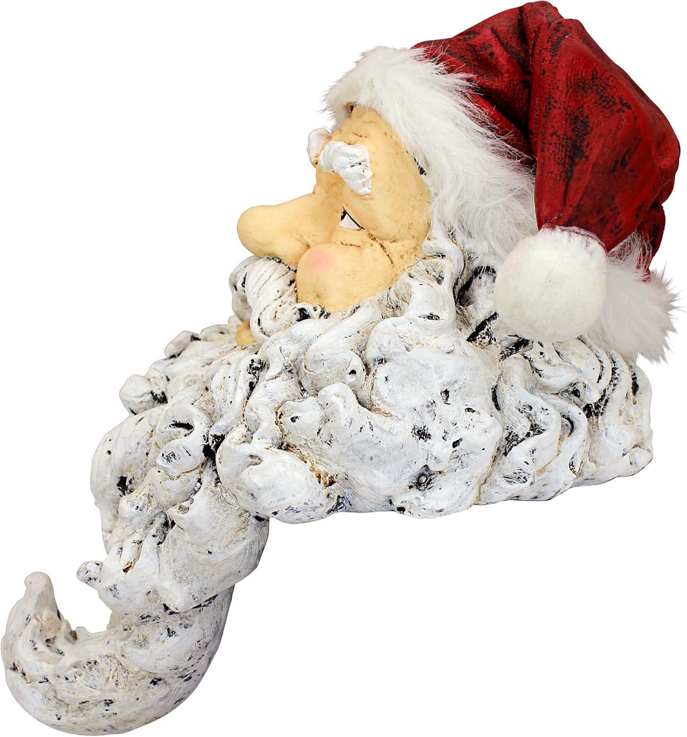 Design Toscano Ho-Ho-Hold It Santa Mantel Stocking Holder Statue, multi-colored