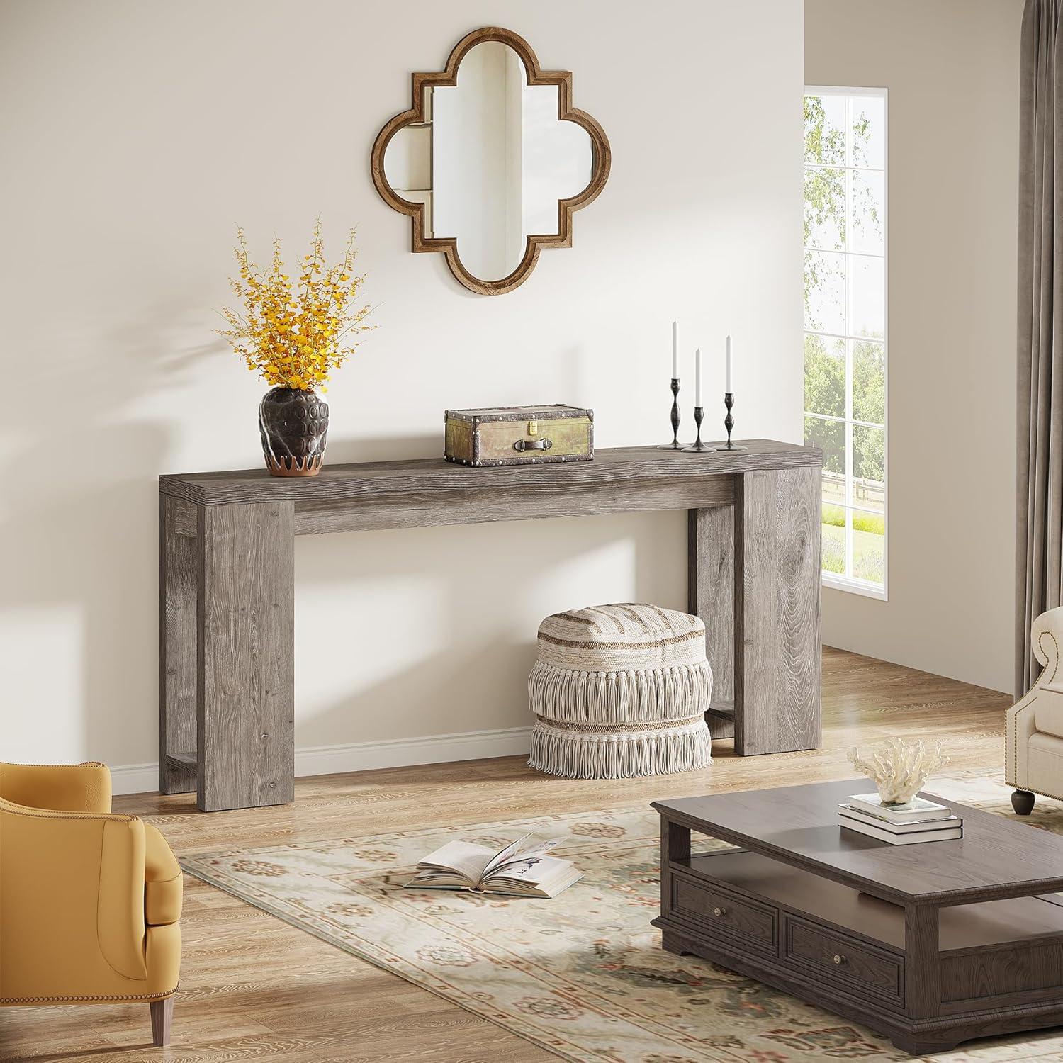 Millwood Pines 70.9" Console Table For Entryway, Farmhouse Wood Sofa Couch Tale