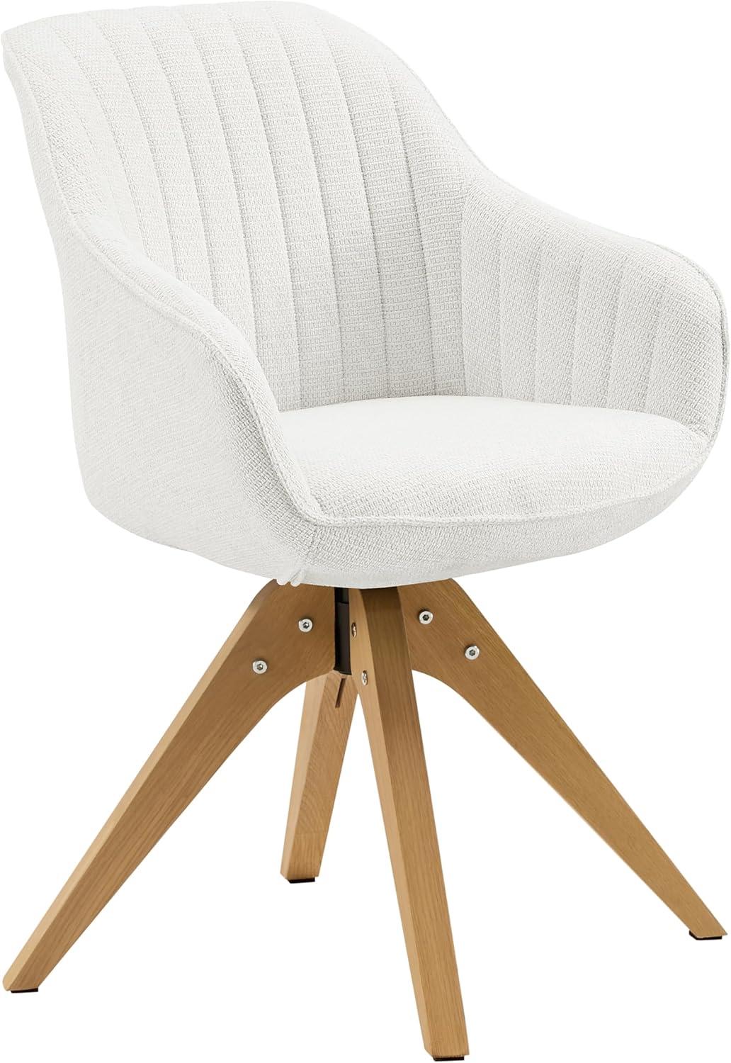 Art Leon Modern Swivel Fabric Accent Desk Chair with Beech Wood Legs, Yellow