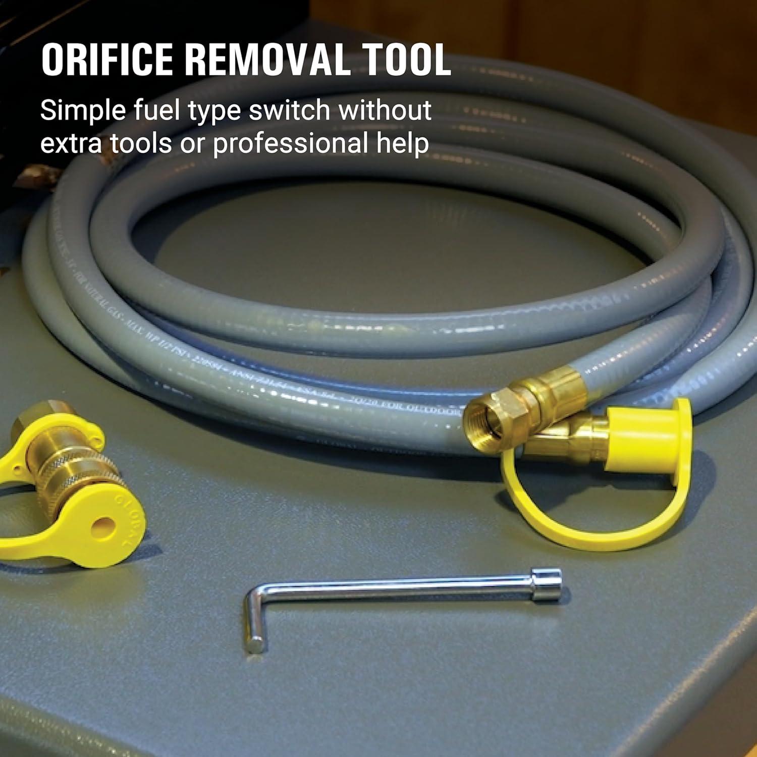 Gray and Yellow Natural Gas Conversion Kit with Hose