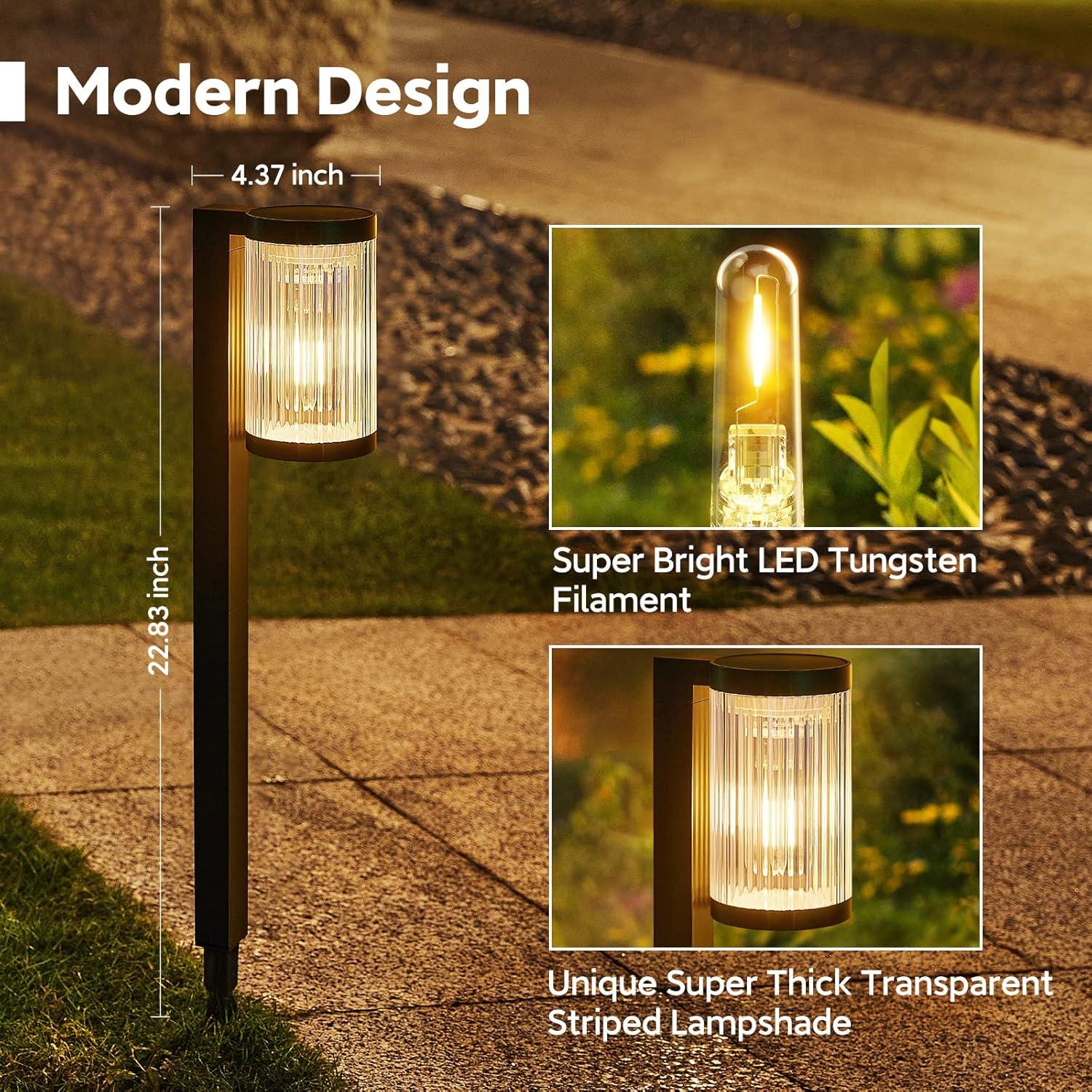 Black Solar Powered Pathway Light