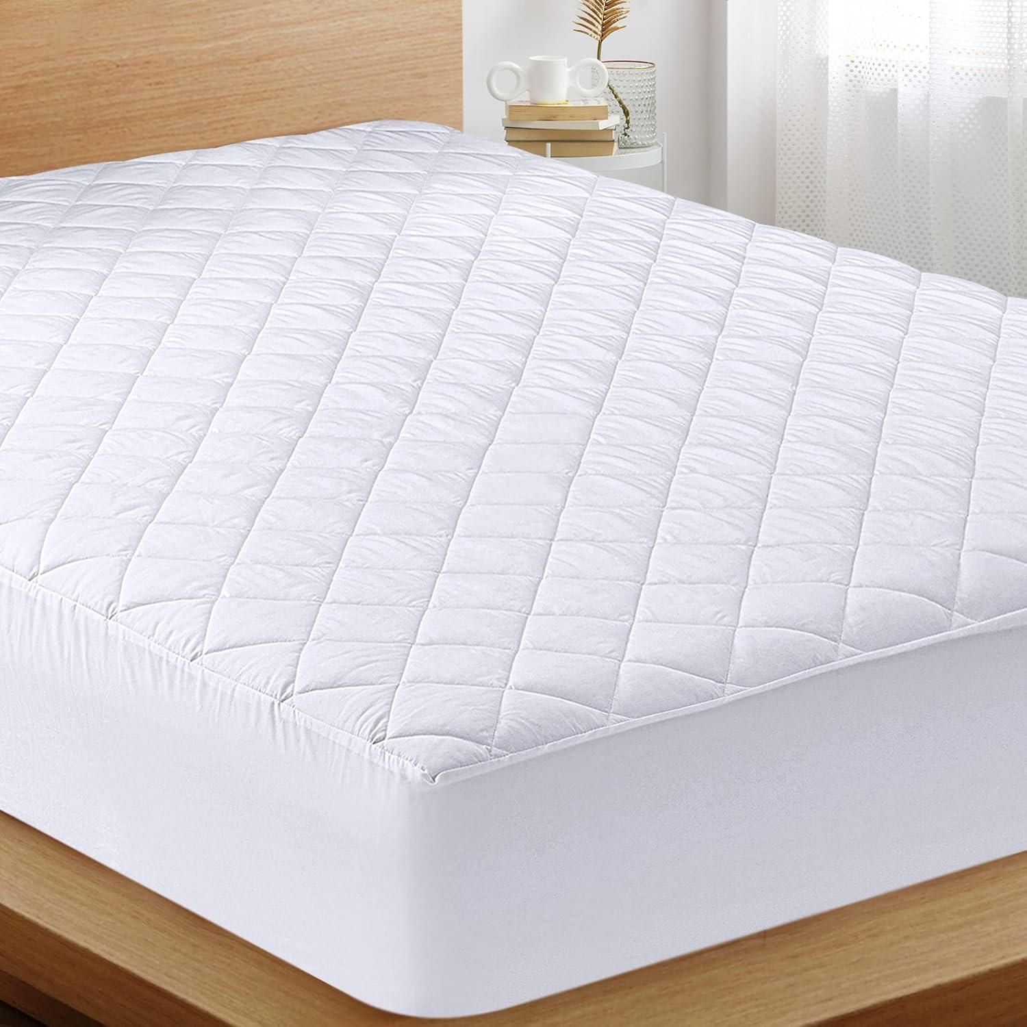 Utopia Bedding Microfiber Mattress Topper Twin , Quilted Fitted Mattress Pad Deep Pocket up to 16 inches, Machine Washable Mattress Protector