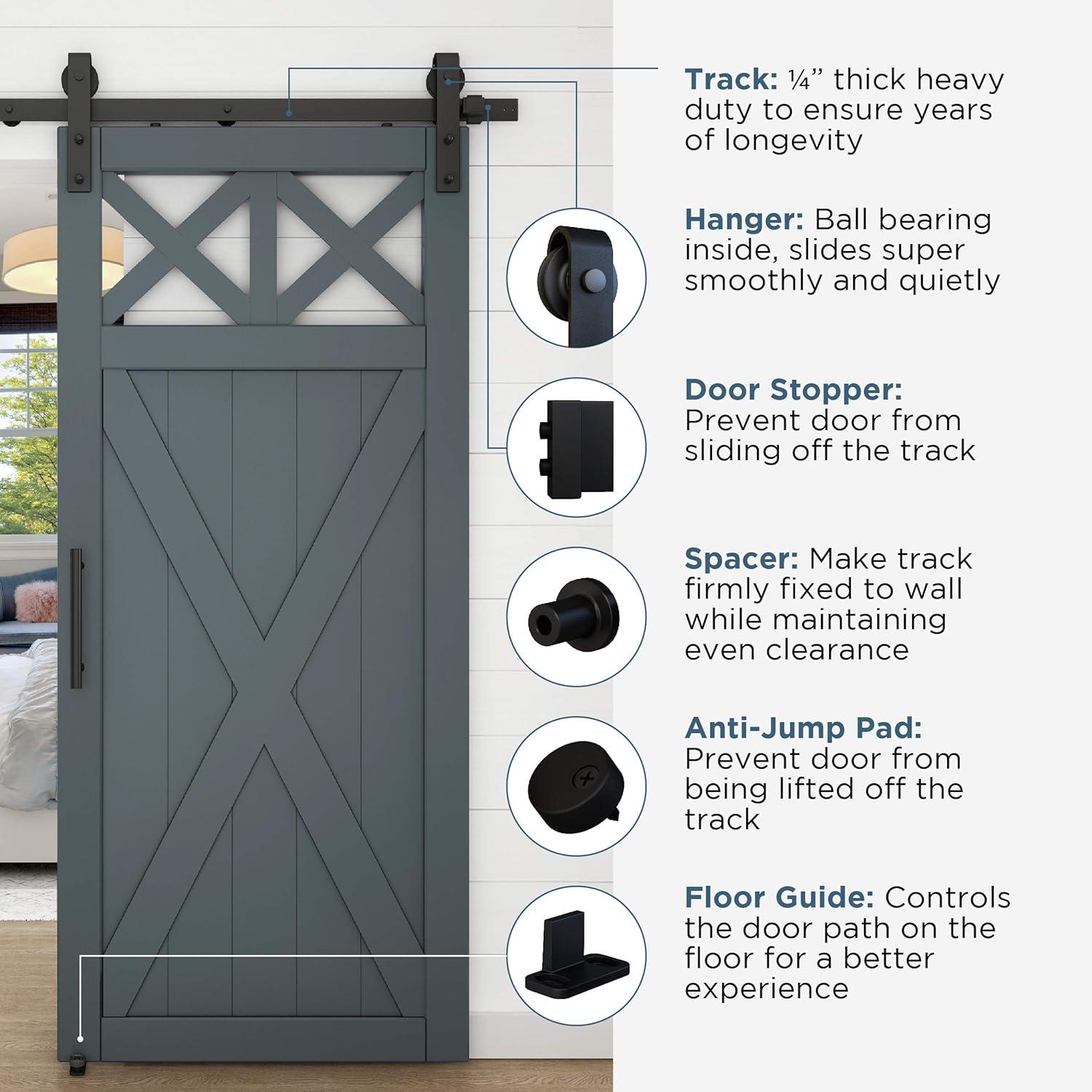 National Hardware 72" Designer Interior Barn Door Kit with Soft Close