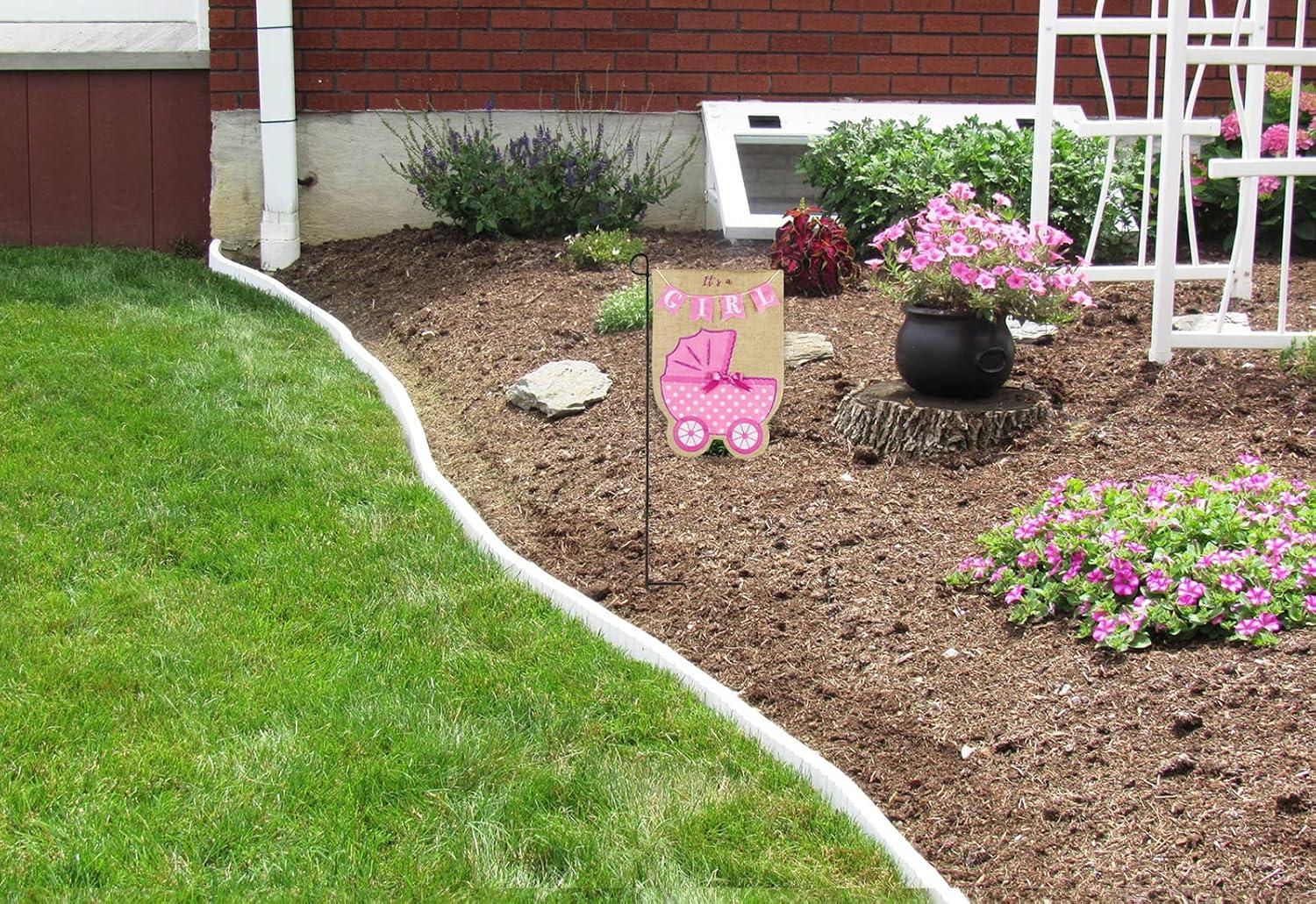 Double Sided Pink Burlap Baby Shower Garden Banner