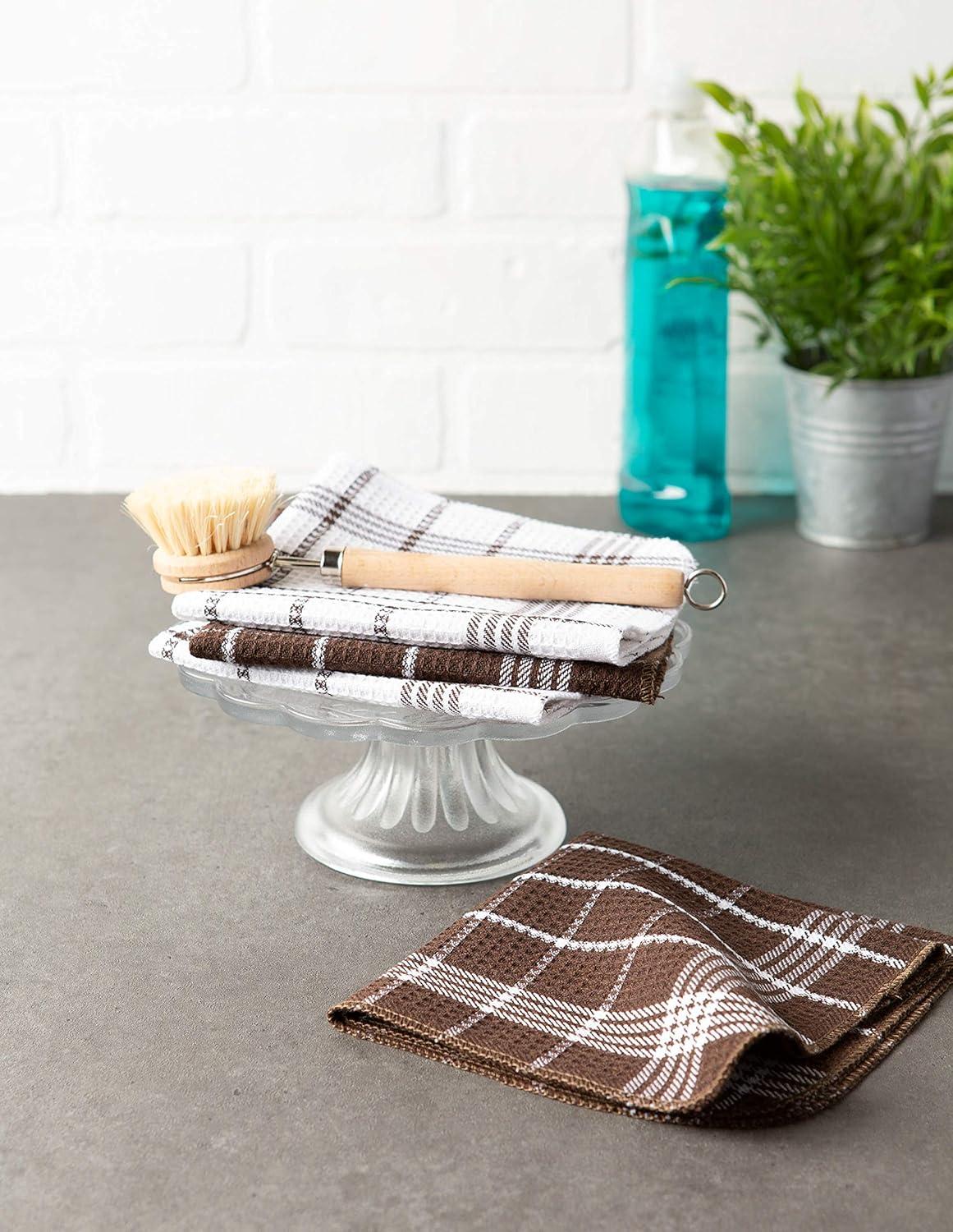 Design Imports  Mocha Waffle Weave Dishcloth - Set of 12