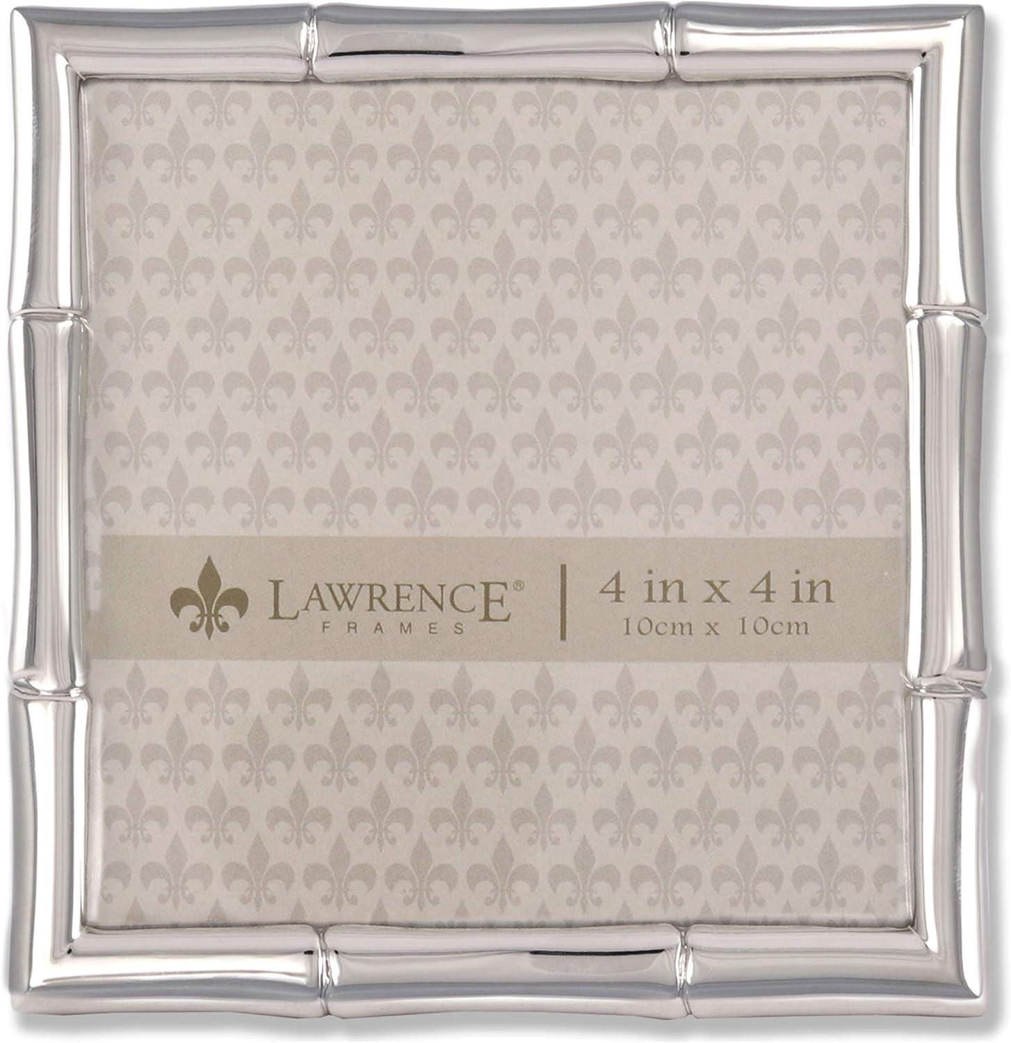 Silver Bamboo Design 4x4 Metal Picture Frame