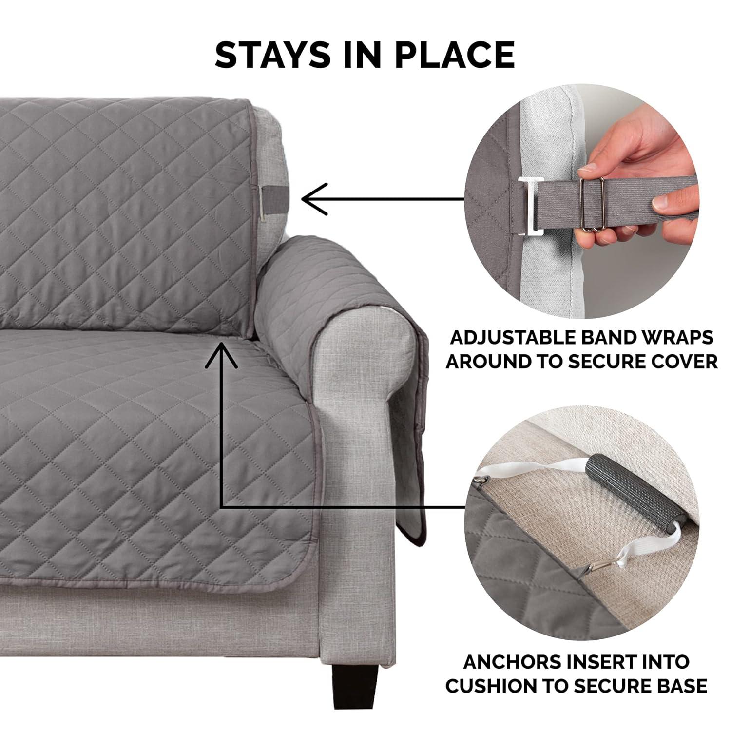 FurHaven Water Resistant Reversible Sofa Cover Furniture Protector