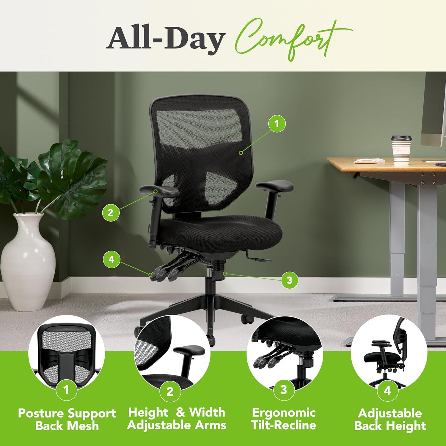 Black Mesh High-Back Adjustable Office Task Chair