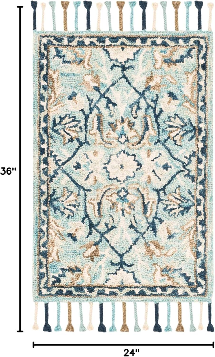 Blossom BLM457 Hand Tufted Runner Rug - Blue/Ivory - 2'3"x6' - Safavieh.