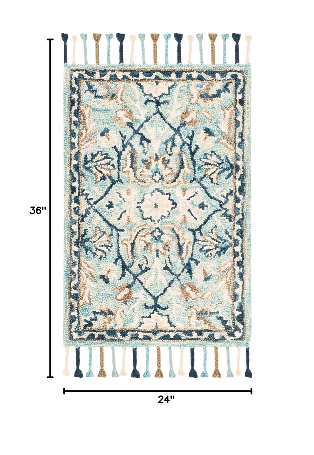 Blossom BLM457 Hand Tufted Runner Rug - Blue/Ivory - 2'3"x6' - Safavieh.