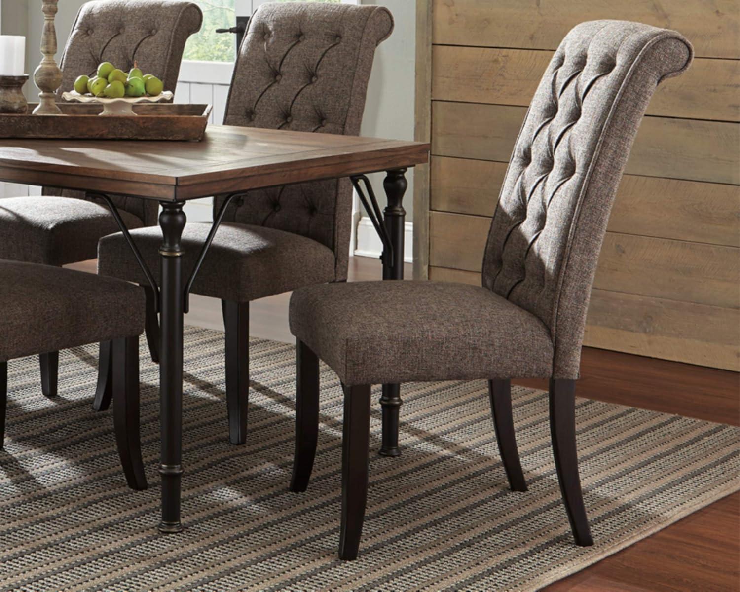 Tripton Classic Tufted Upholstered 19.63" Armless Dining Chair, 2 Count, Brownish Gray