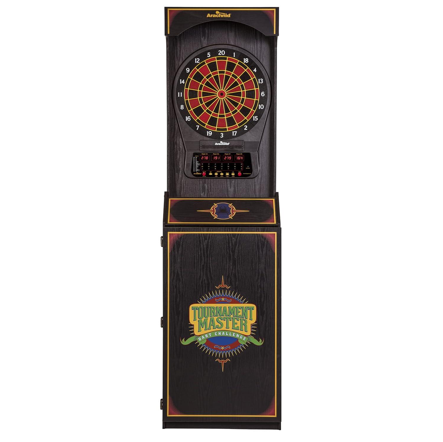 Tournament Master Black Electronic Dartboard Cabinet with Soft Tip Darts