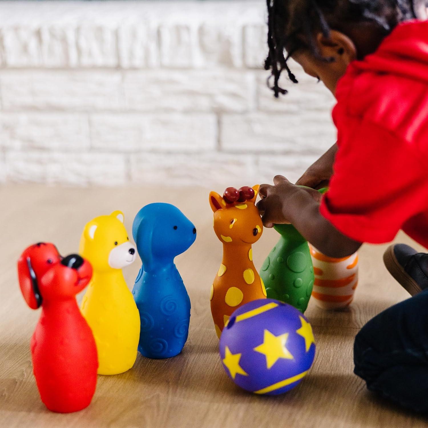 Melissa & Doug K's Kids Bowling Friends Play Set and Game With 6 Pins and Convenient Carrying Case