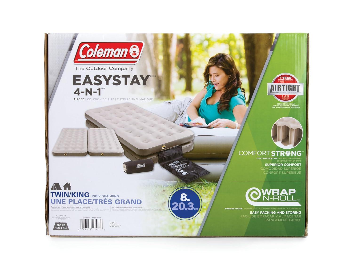 Coleman Twin EasyStay 4-in-1 Convertible Design Single High AirTight Airbed