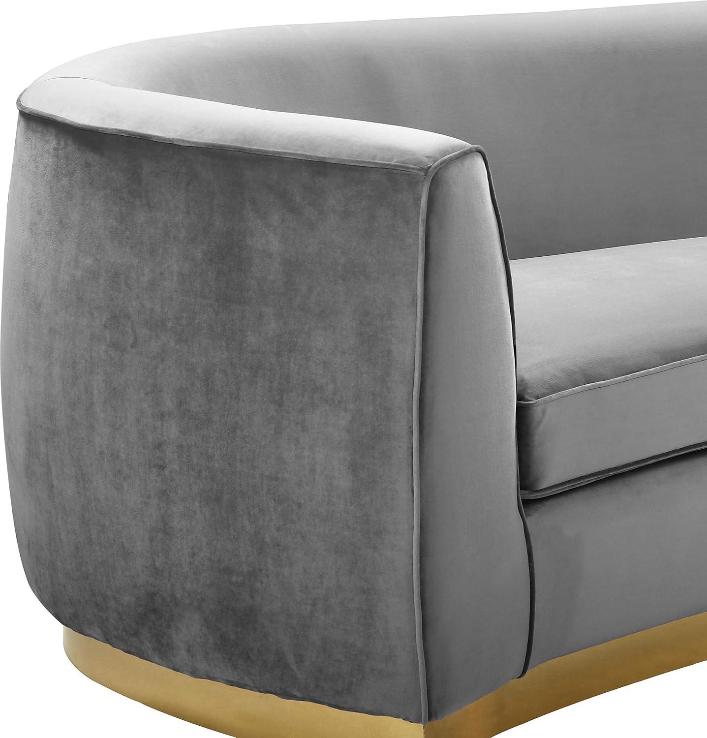 Meridian Furniture Julian Velvet Accent Chair in Gray and Gold