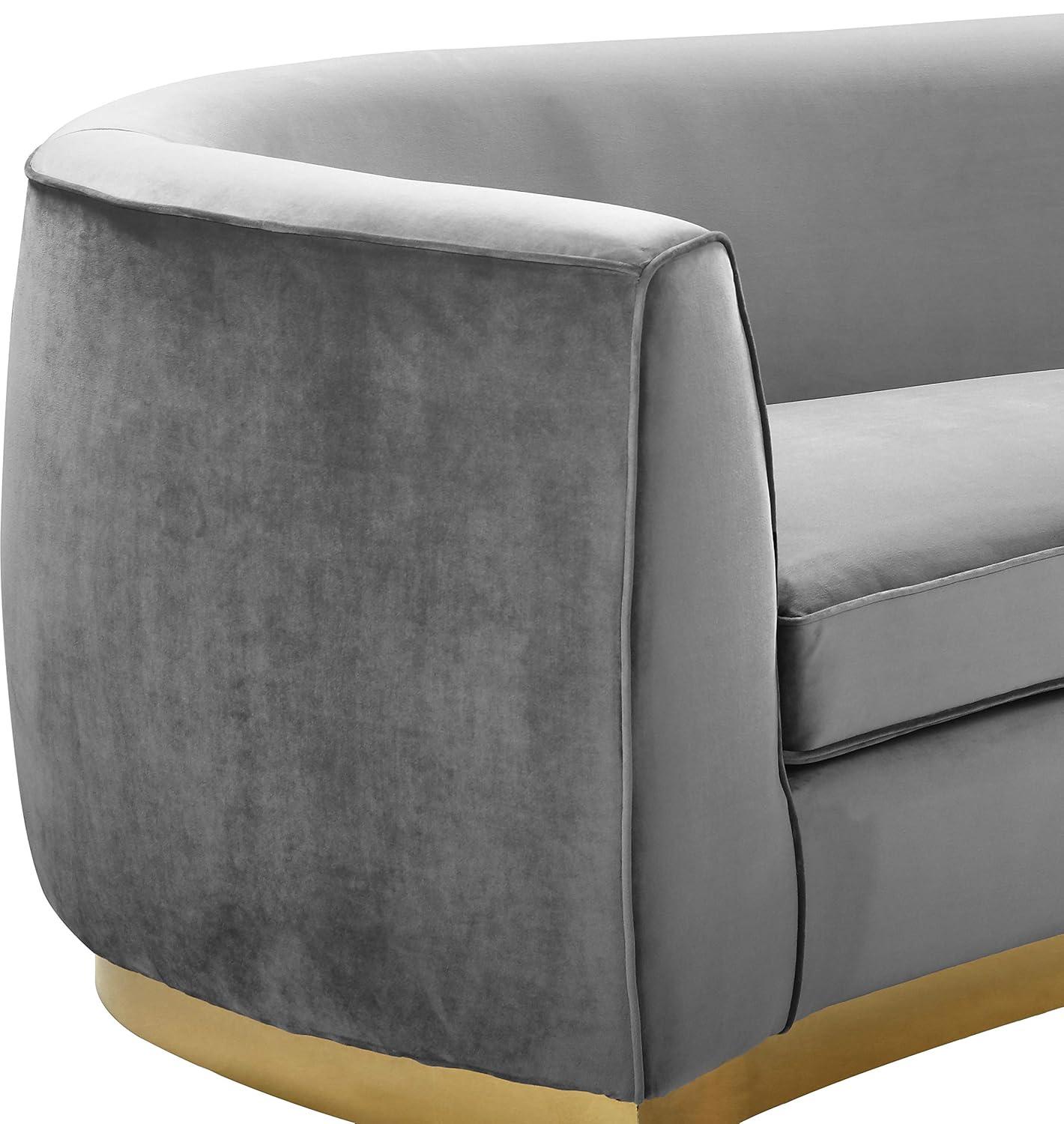 Homestock Rustic-Refinement Grey Velvet Chair