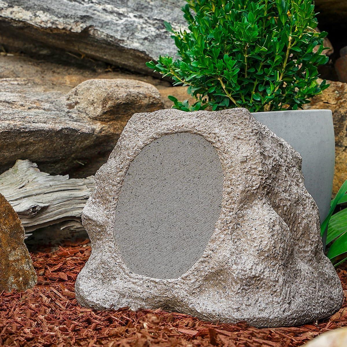 Victrola Rock Speaker Connect Bluetooth Outdoor Speaker with Solar Charging - Each (Stone)