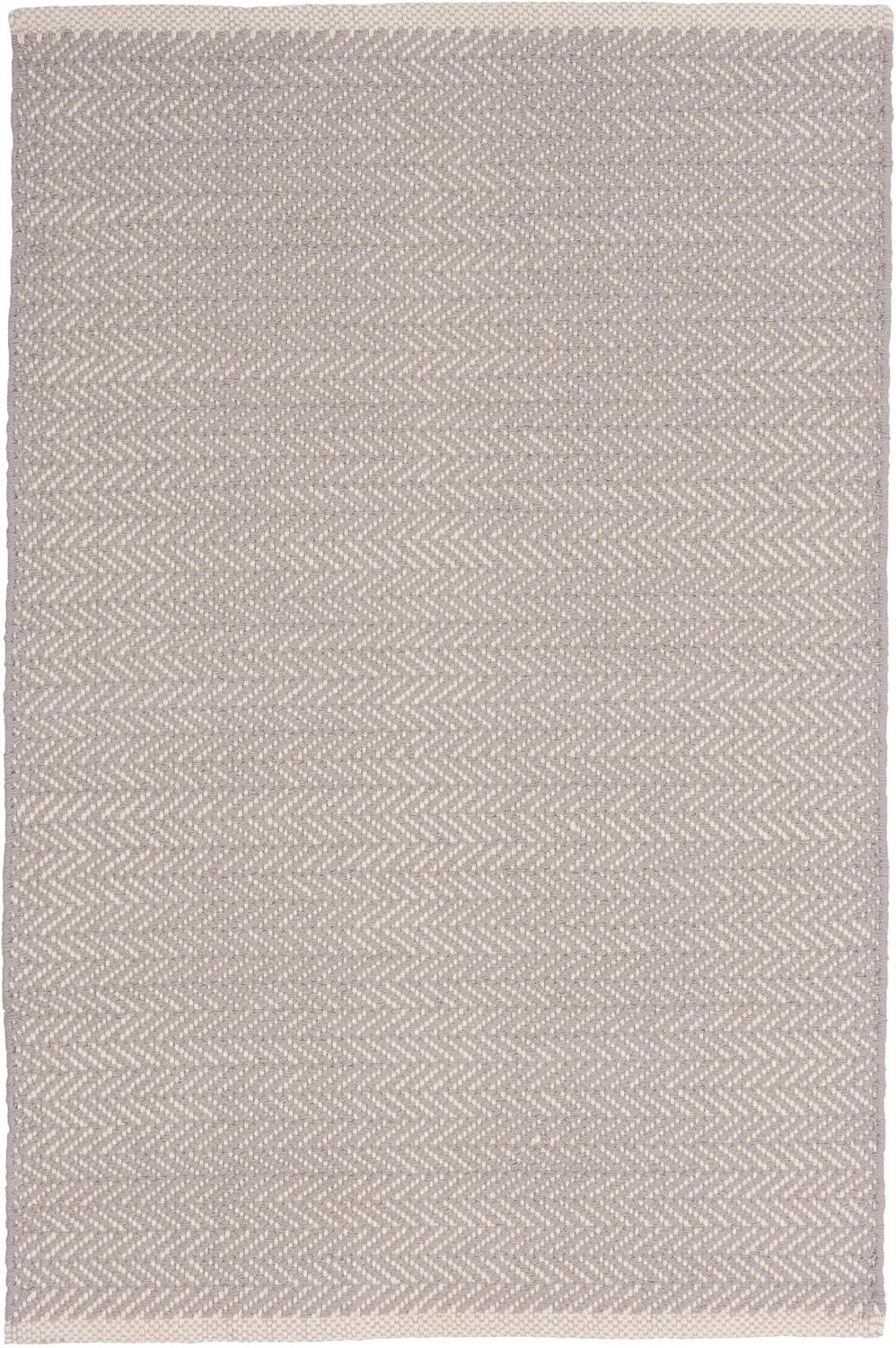 Herringbone Dove Grey Handwoven Cotton Rug