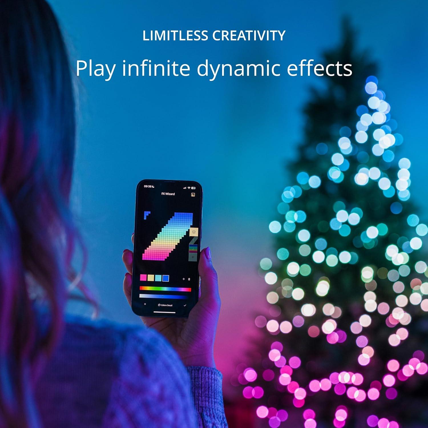 Twinkly Strings  App-Controlled LED Christmas Lights Indoor and Outdoor Smart Lighting Decoration