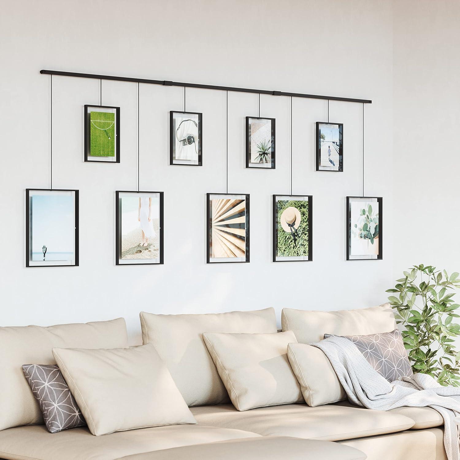 Exhibit Classic Black Multi-Photo Wall Display with Sleek Beam