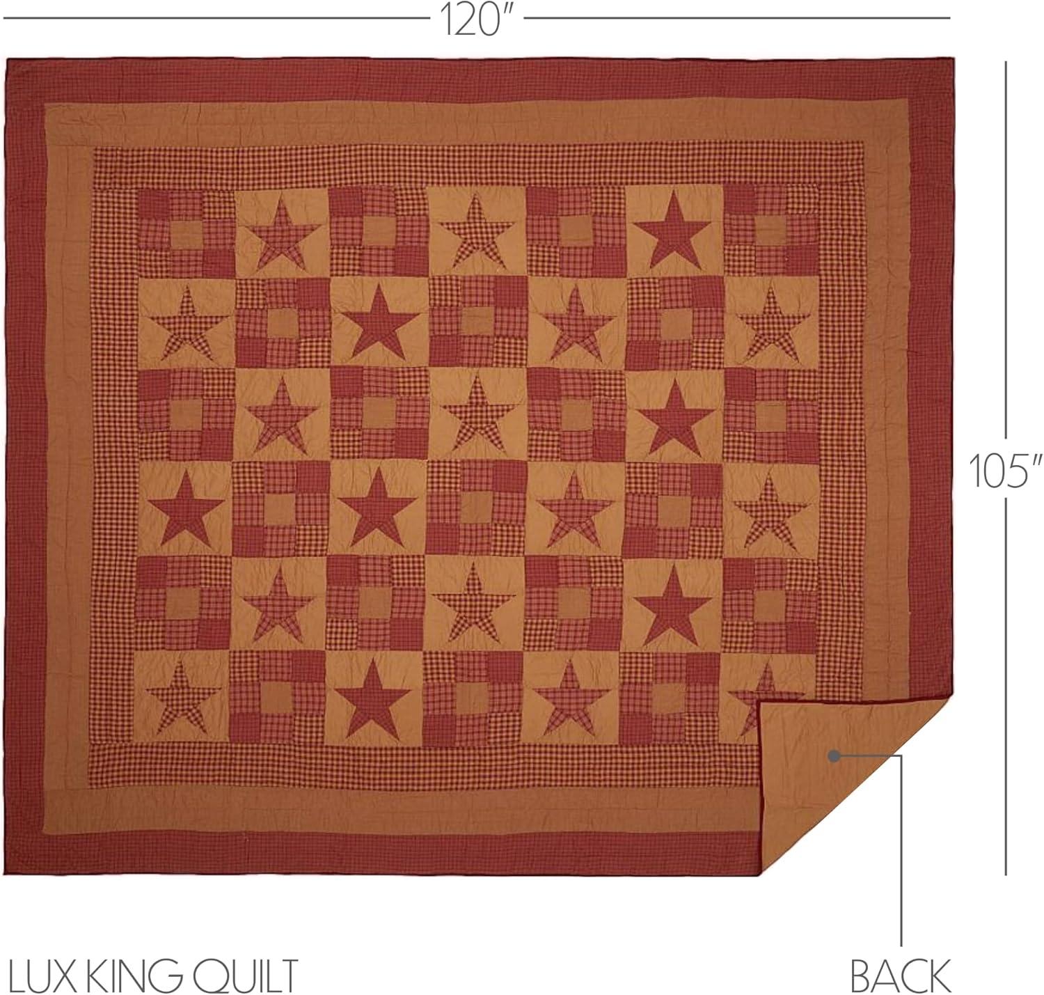 King Size Reversible Red Cotton Patchwork Quilt