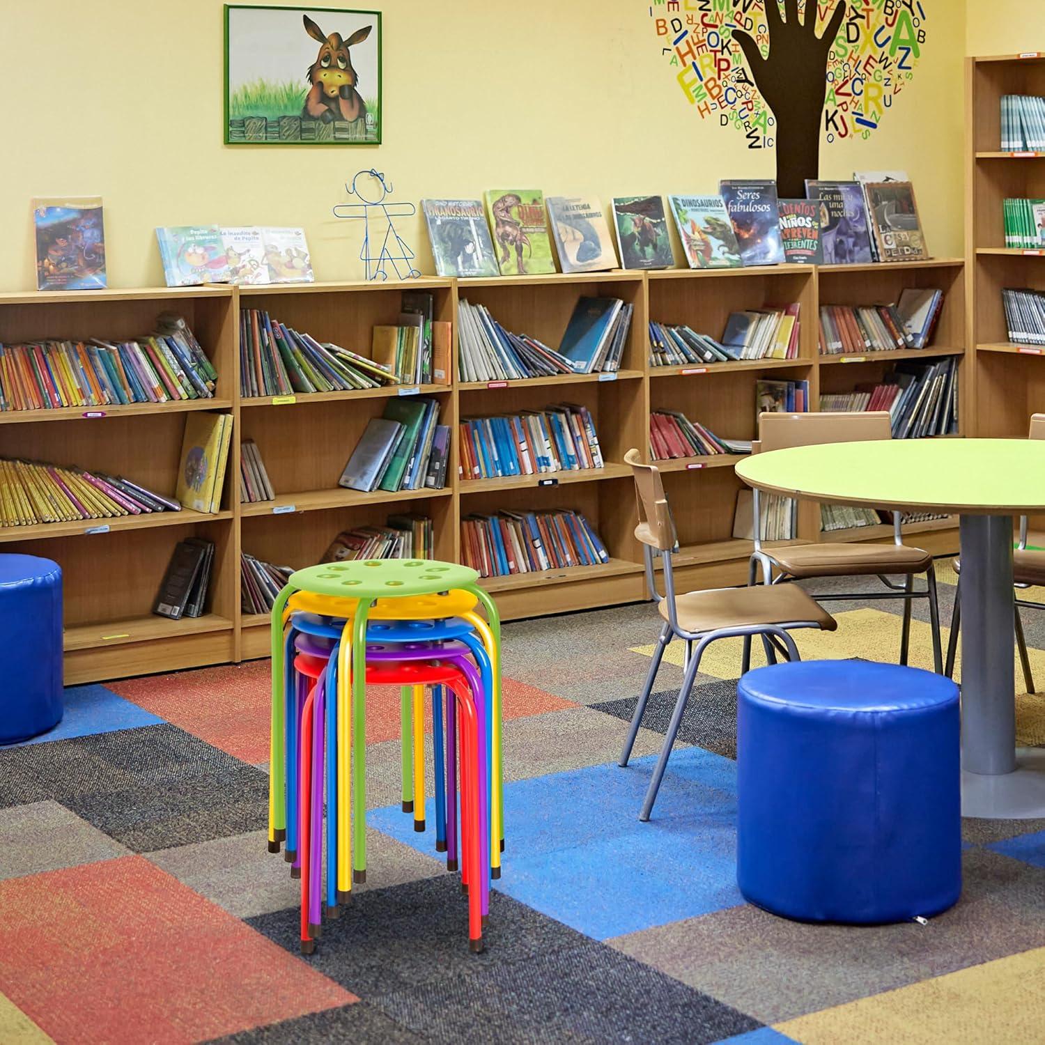 Assorted Color Plastic Stacking Classroom Stool