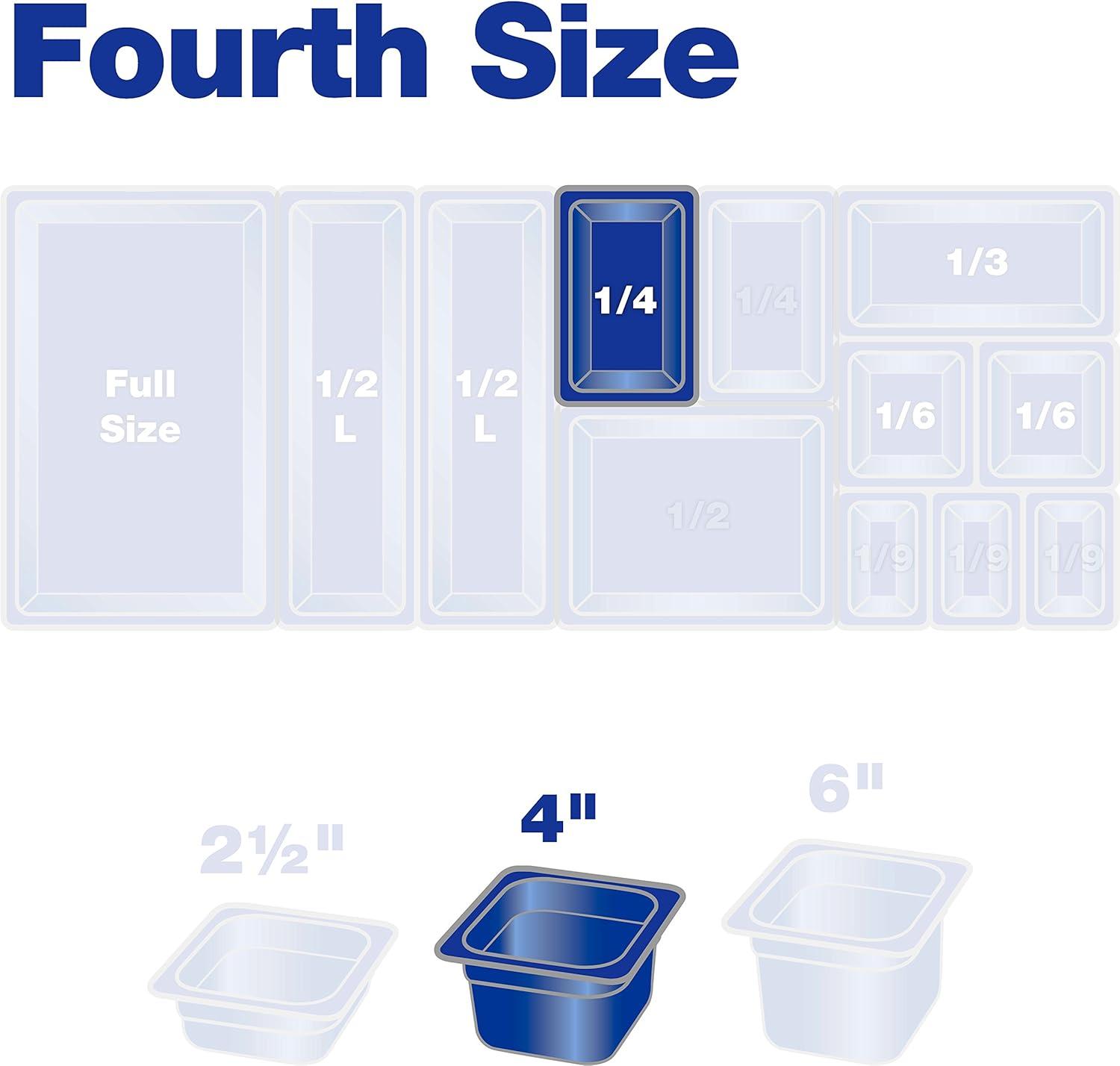 Clear 1/4 Size 4-Inch Deep Plastic Food Pan