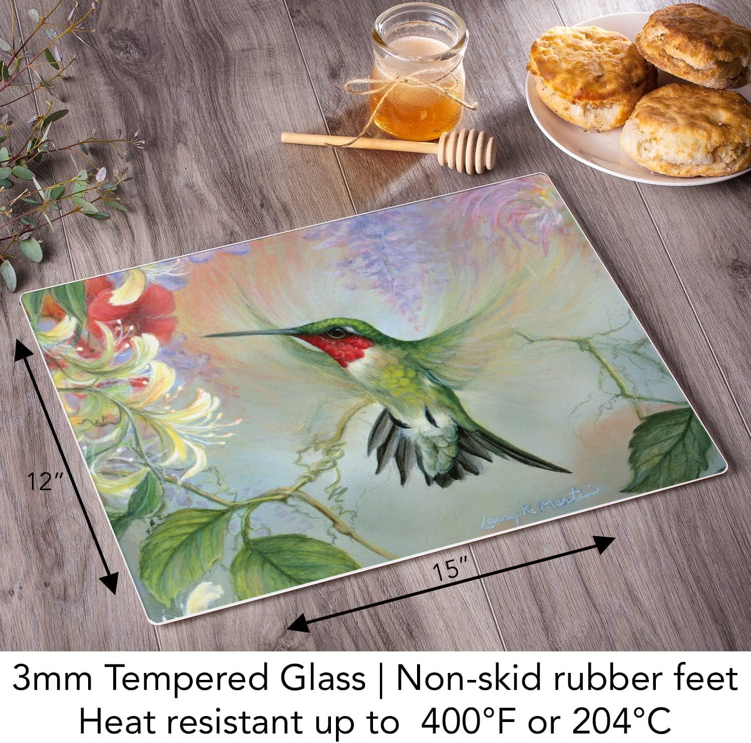 Hummingbird Nature's Gift Tempered Glass Cutting Board