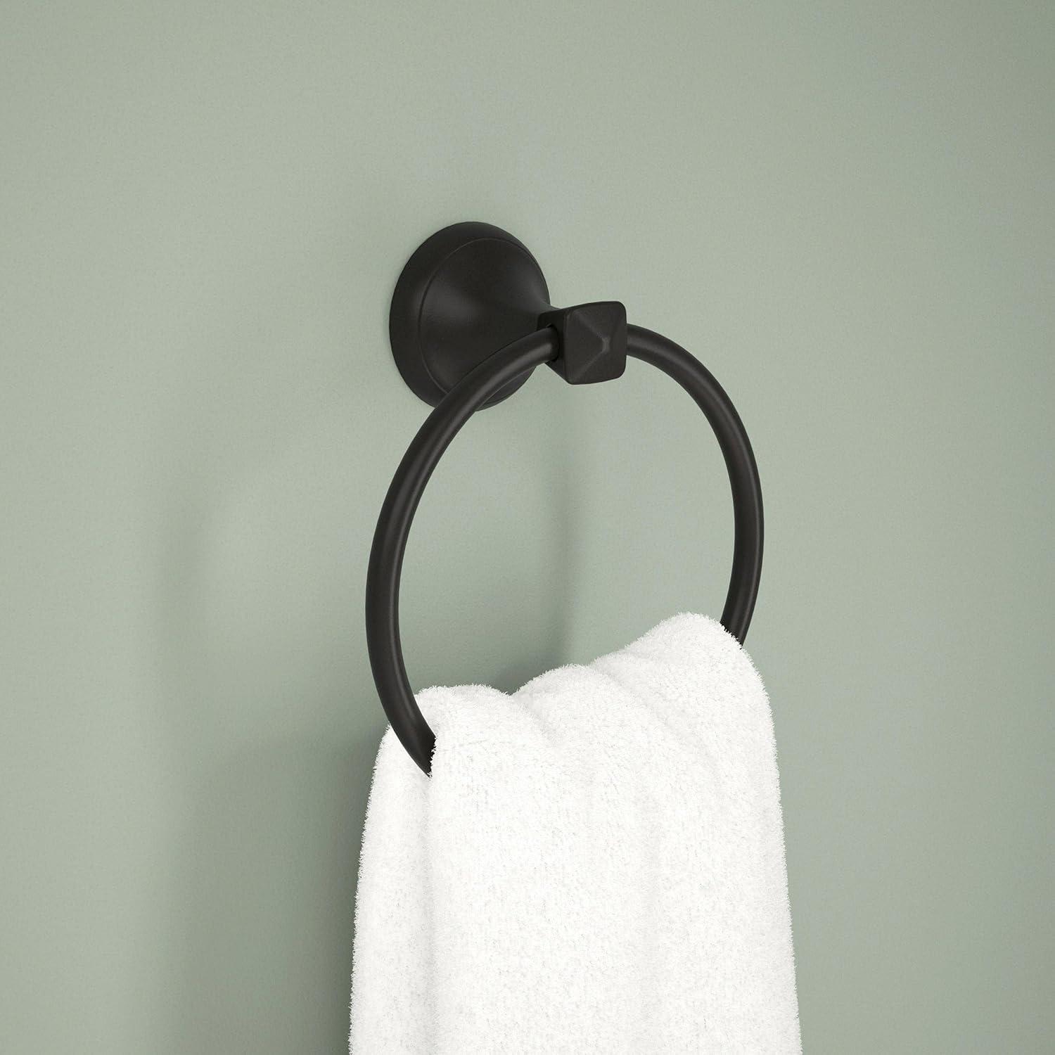 Matte Black Wall Mounted Towel Ring