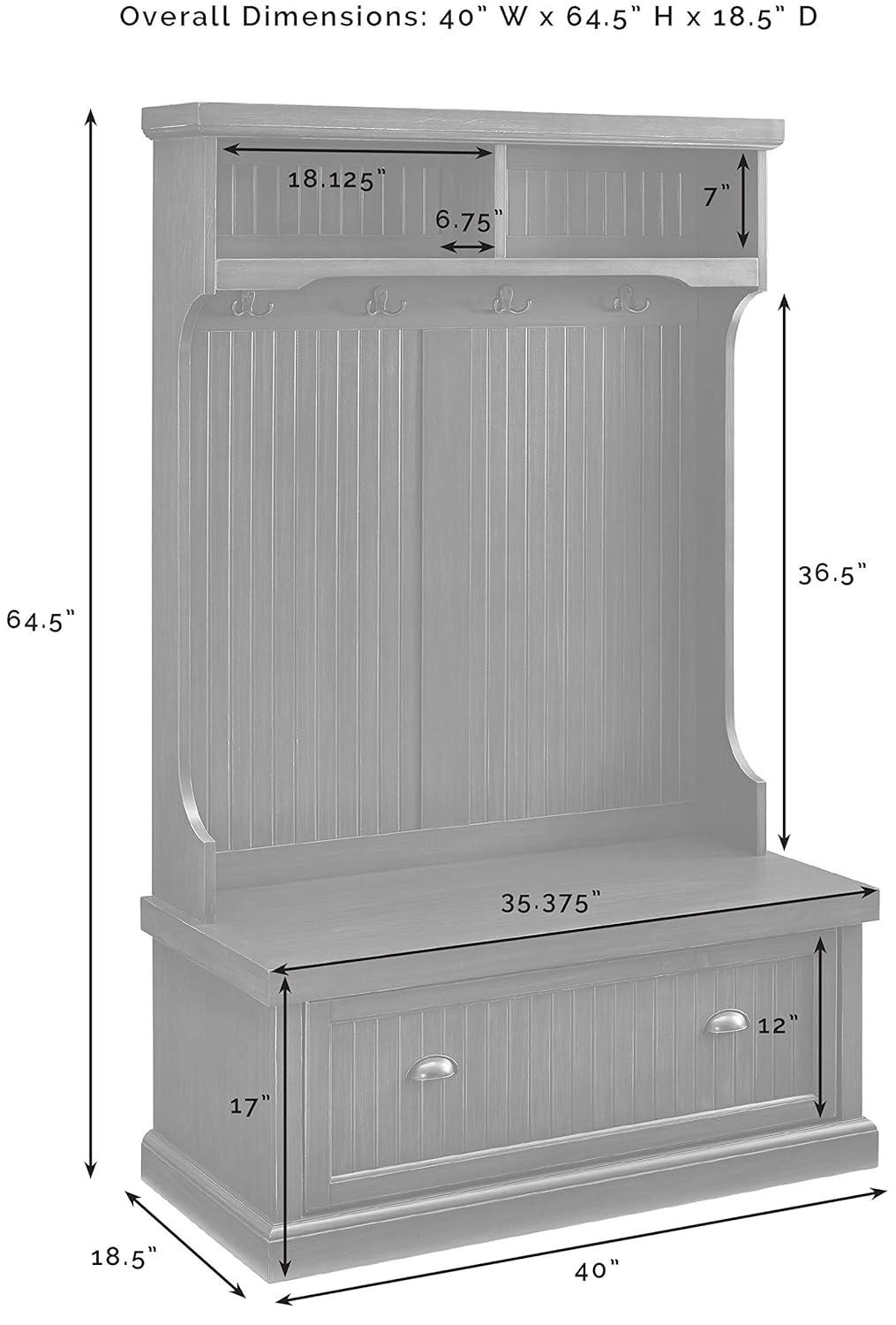 Seaside Hall Tree 40'' Wide with Bench and Shoe Storage