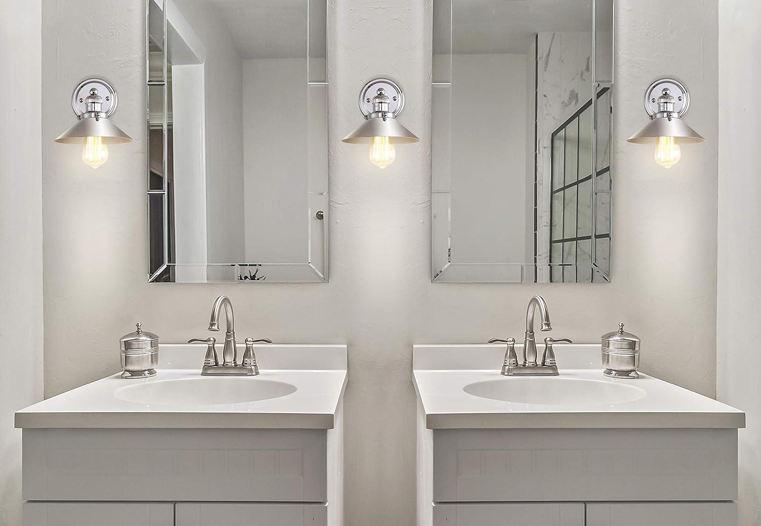 July 7.75" Metal Shade Sconce, Chrome