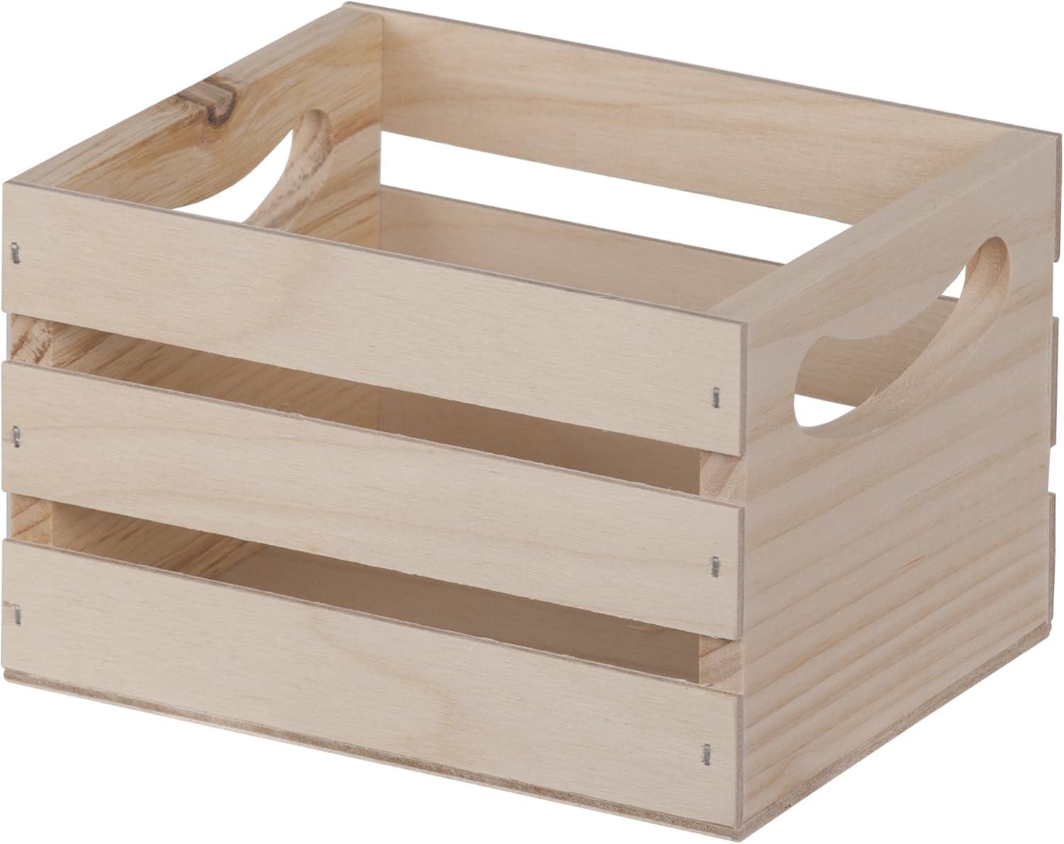 Walnut Hollow Small DIY Unfinished Wooden Storage Crate, Pine and Plywood