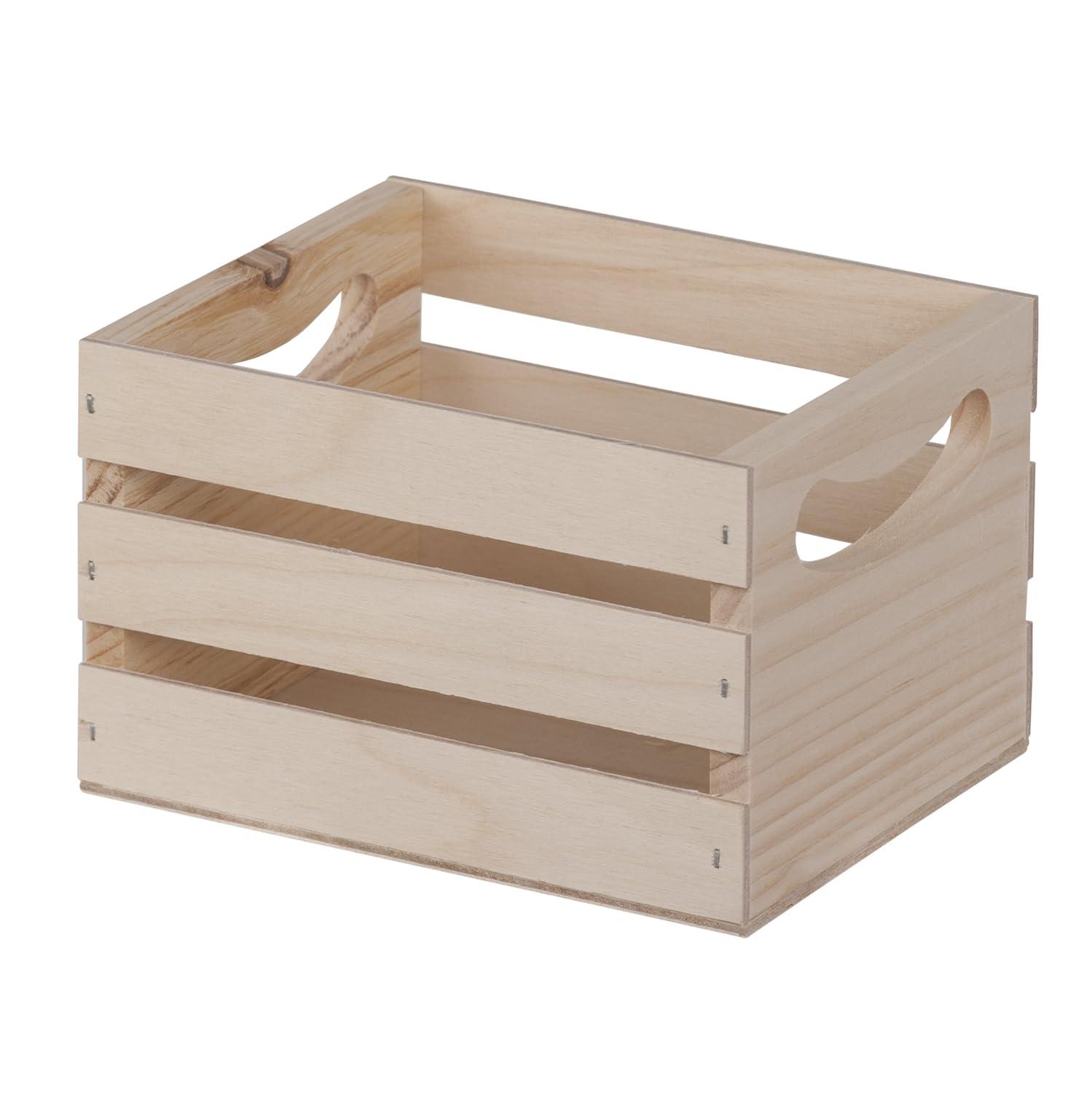 Walnut Hollow Small DIY Unfinished Wooden Storage Crate, Pine and Plywood