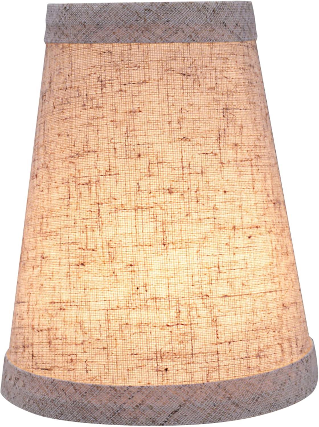 Aspen Creative 32665-2 Small Hardback Empire Shape Chandelier Clip-On Lamp Shade Set (2 Pack), Transitional Design in Beige, 4" bottom width (2 1/2" x 4" x 5" )