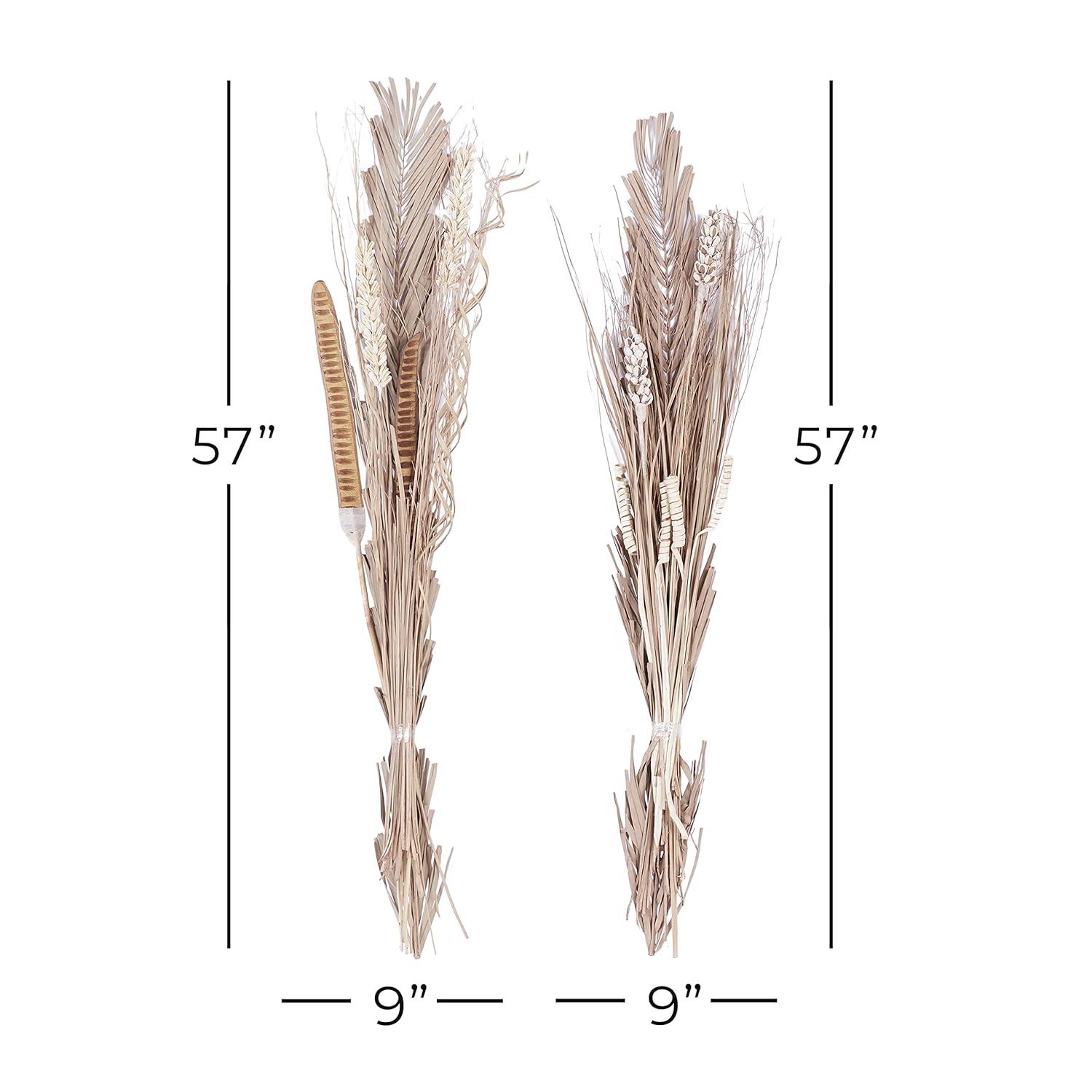 57" Dried Plant Natural Foliage Pigeon pea Bouquet, by DecMode (2 Count)