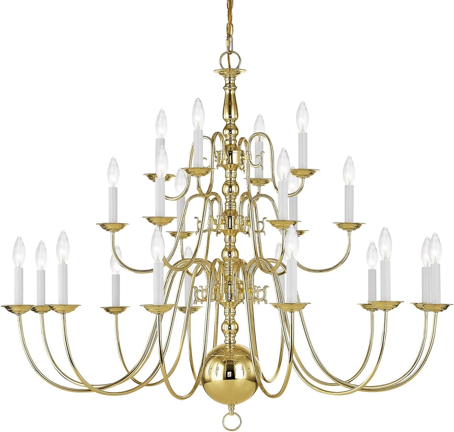 Livex Lighting Williamsburgh 22 - Light Chandelier in  Polished Brass