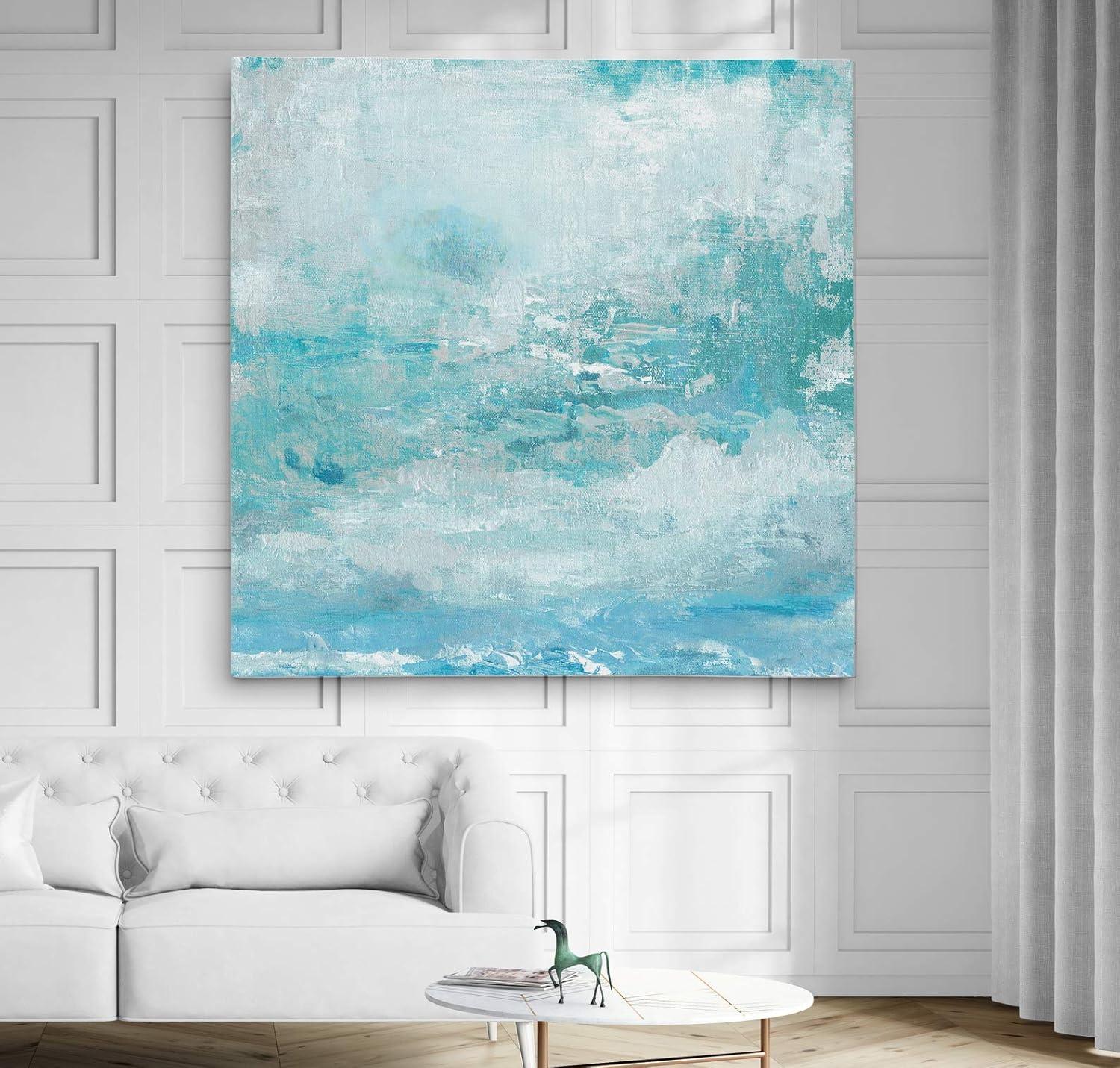 Aqua Skies Abstract Canvas Wall Art, 10x10