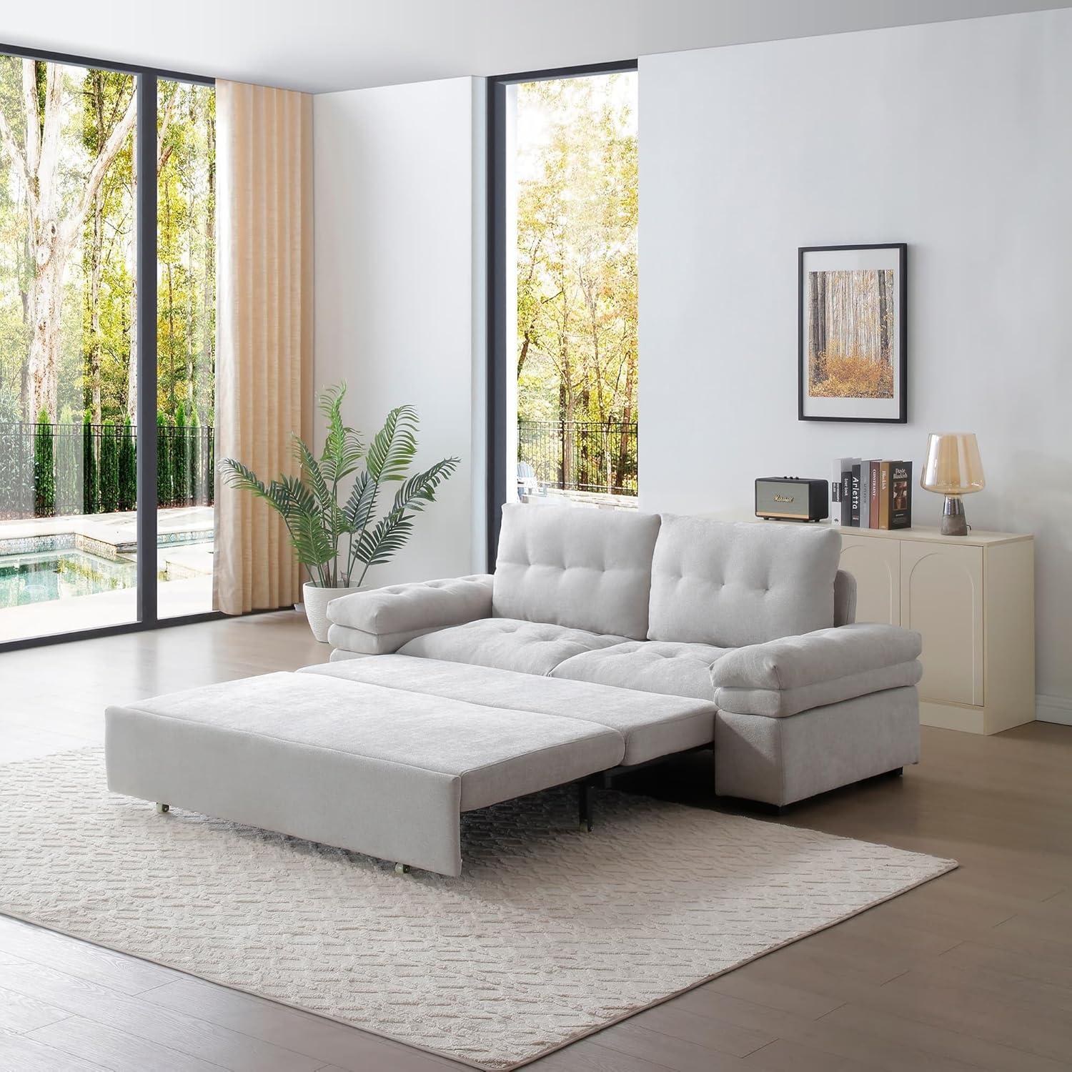 Latitude Run® Munos Full Size Convertible Sleeper Sofa, 77" Pull Out Sofa Bed