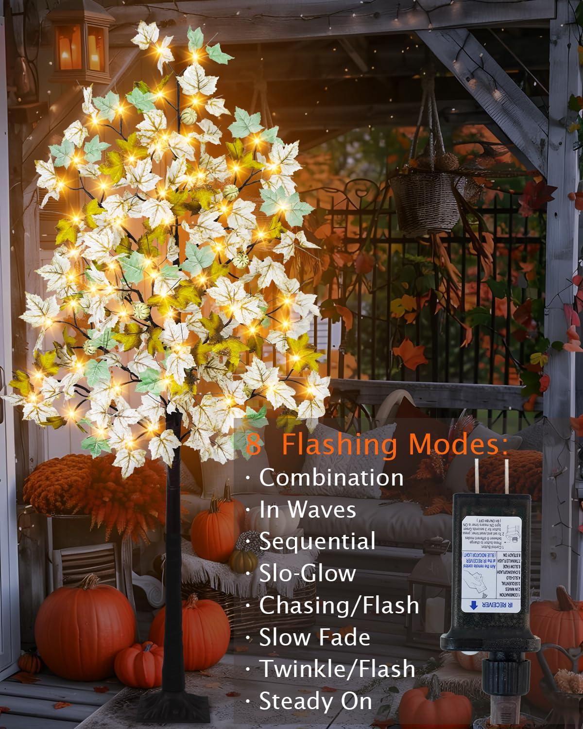 The Holiday Aisle® 6FT Fall Light Up Tree with 96 LEDs Lights